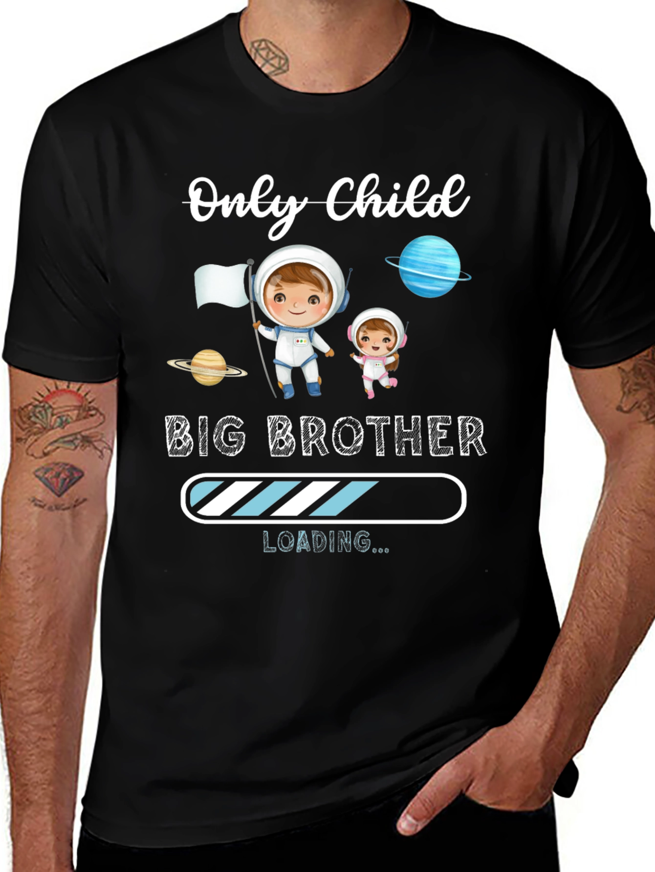 Only Child Big Brother Loading Astronaut T-Shirt