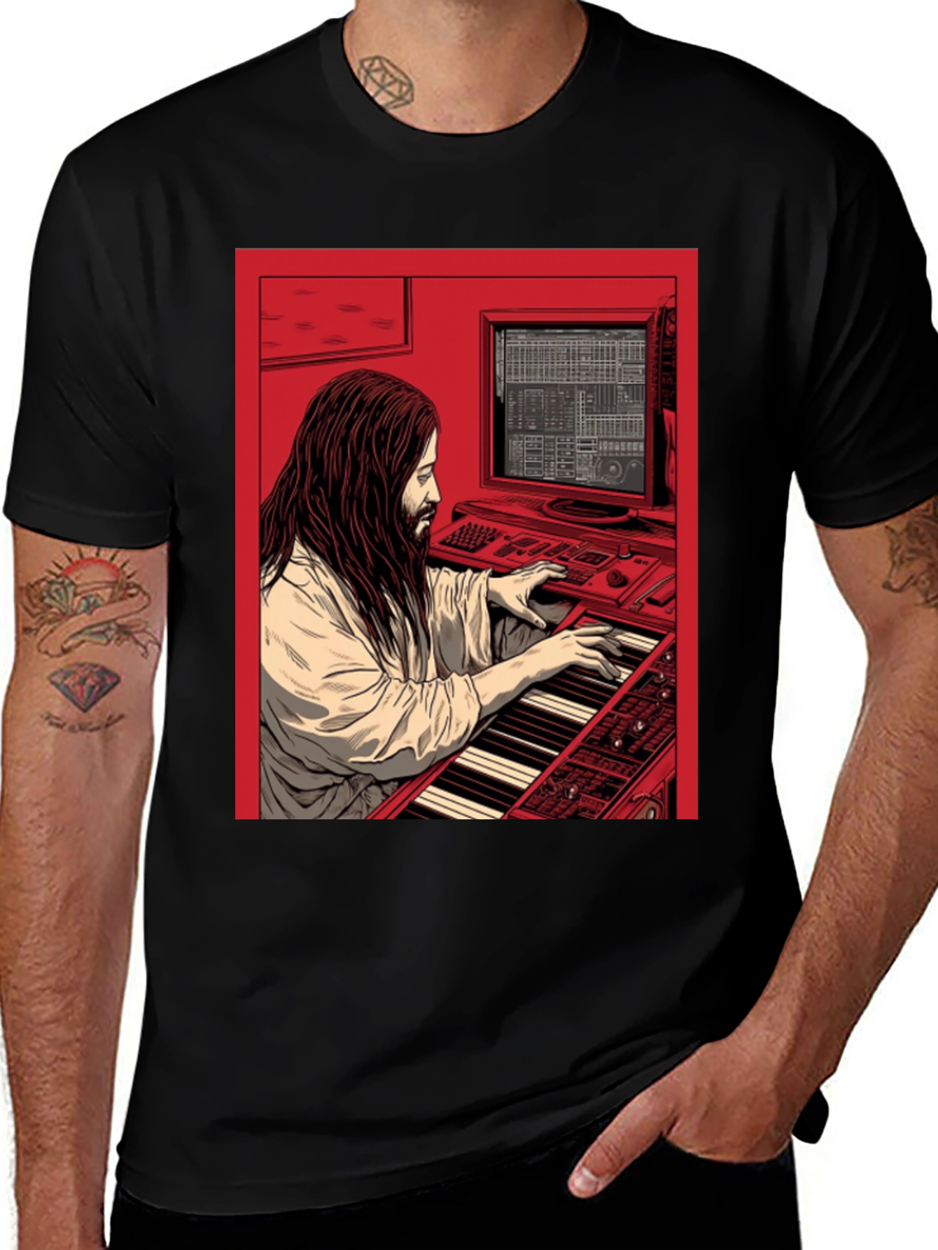 Variant 27 of Musician Graphic T-Shirt - Black