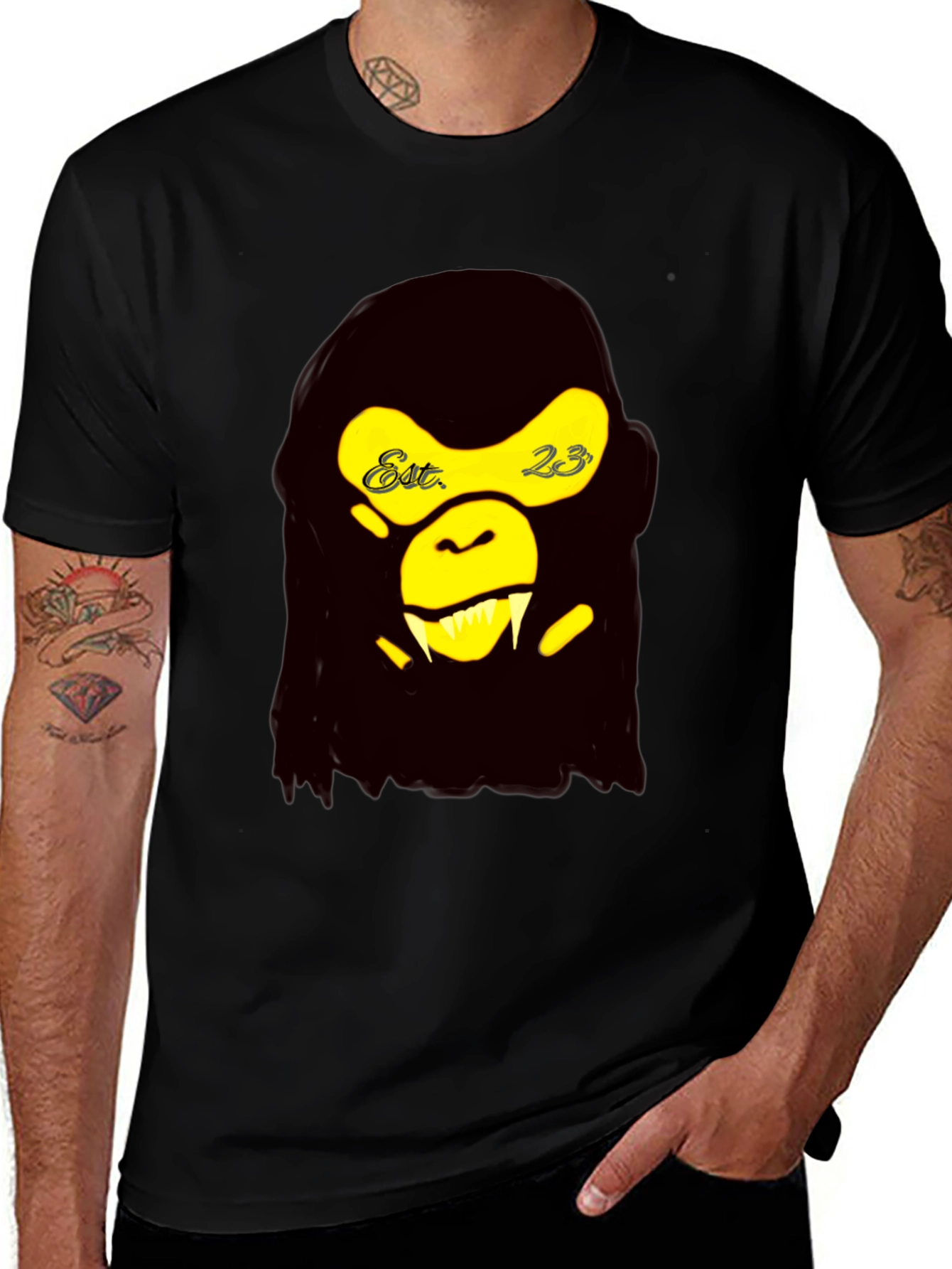 Variant 27 of Graphic Tee: Ape Est. 23 - Black