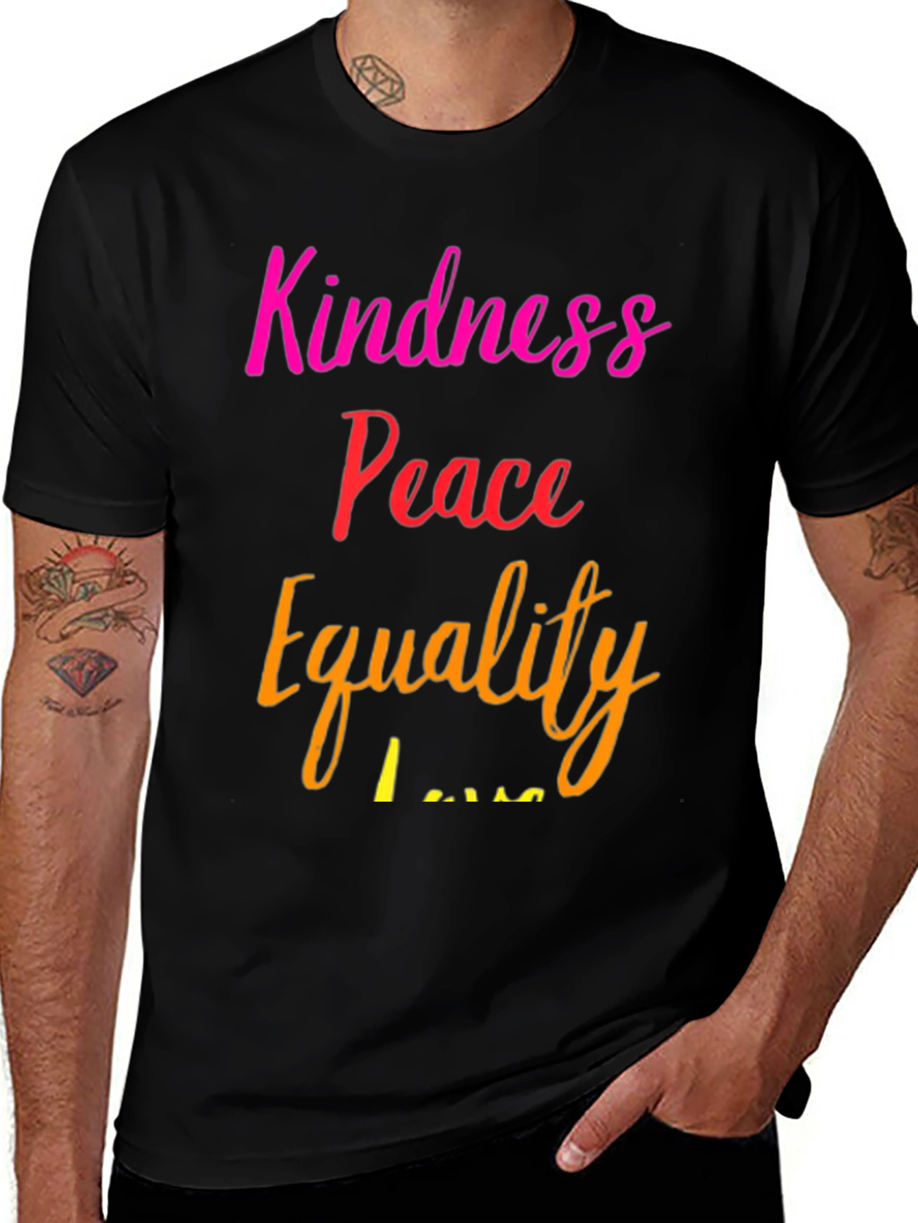 Variant 8 of Kindness Peace Equality T-Shirt - Soft Cotton Blend