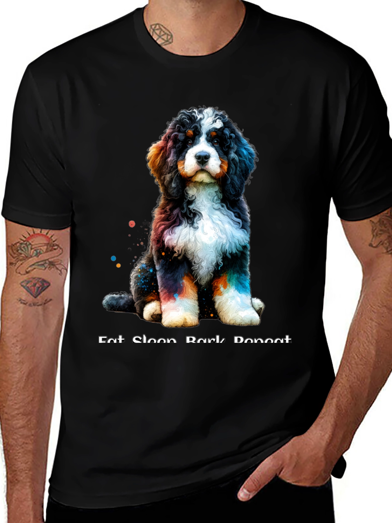 Variant 18 of Cute Dog T-Shirt - Eat Sleep Bark Repeat