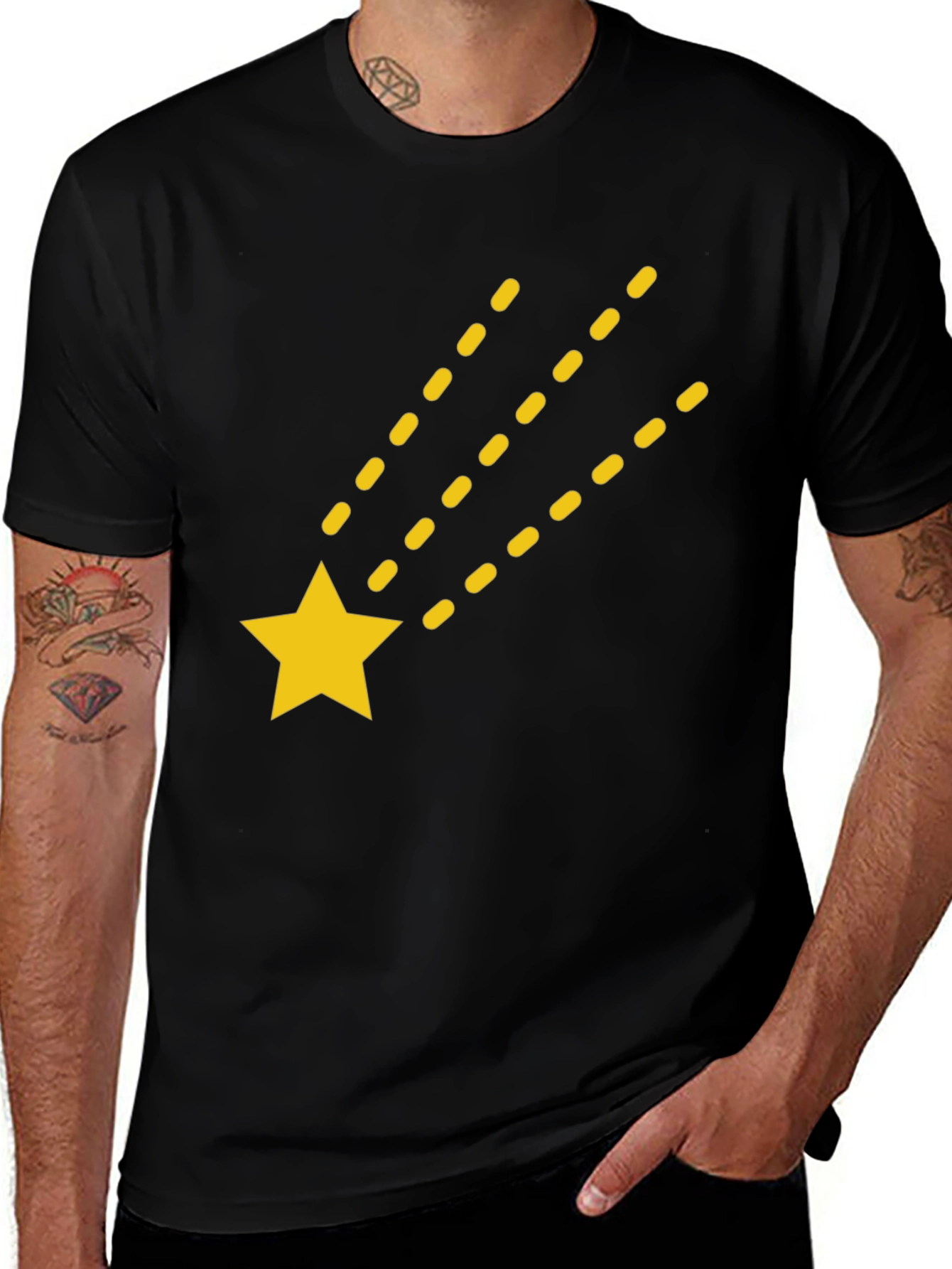 Variant 23 of Shooting Star Graphic Black T-Shirt