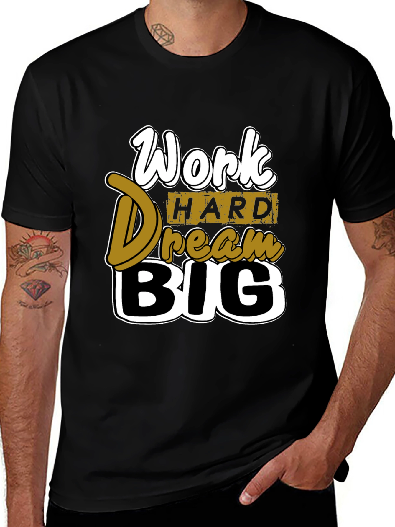 Variant 27 of Work Hard Dream Big Graphic Tee