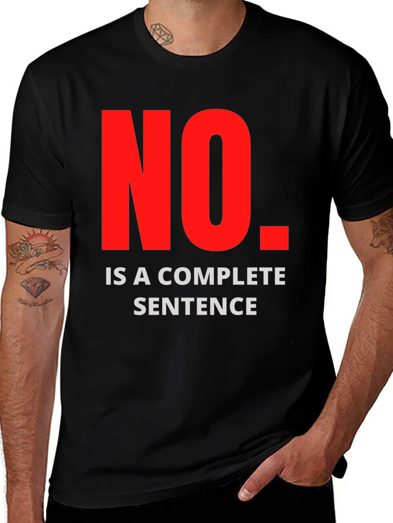 Variant 5 of No Is A Complete Sentence Graphic Tee - Black