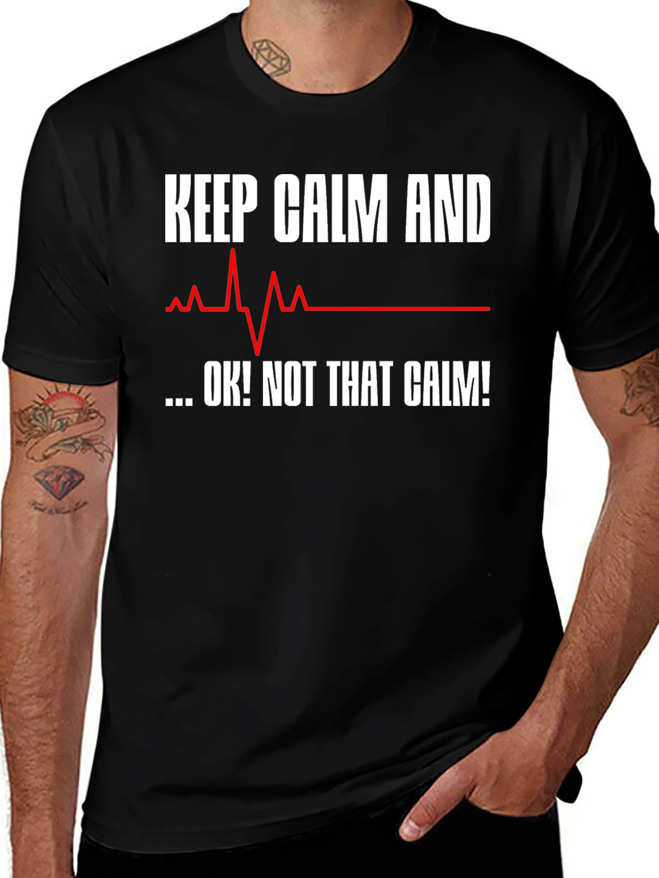Variant 13 of Keep Calm T-Shirt - Funny ECG Design
