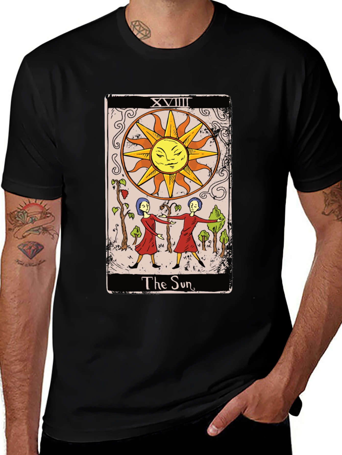 Variant 3 of The Sun Tarot Card Graphic Tee - Mystical T-Shirt