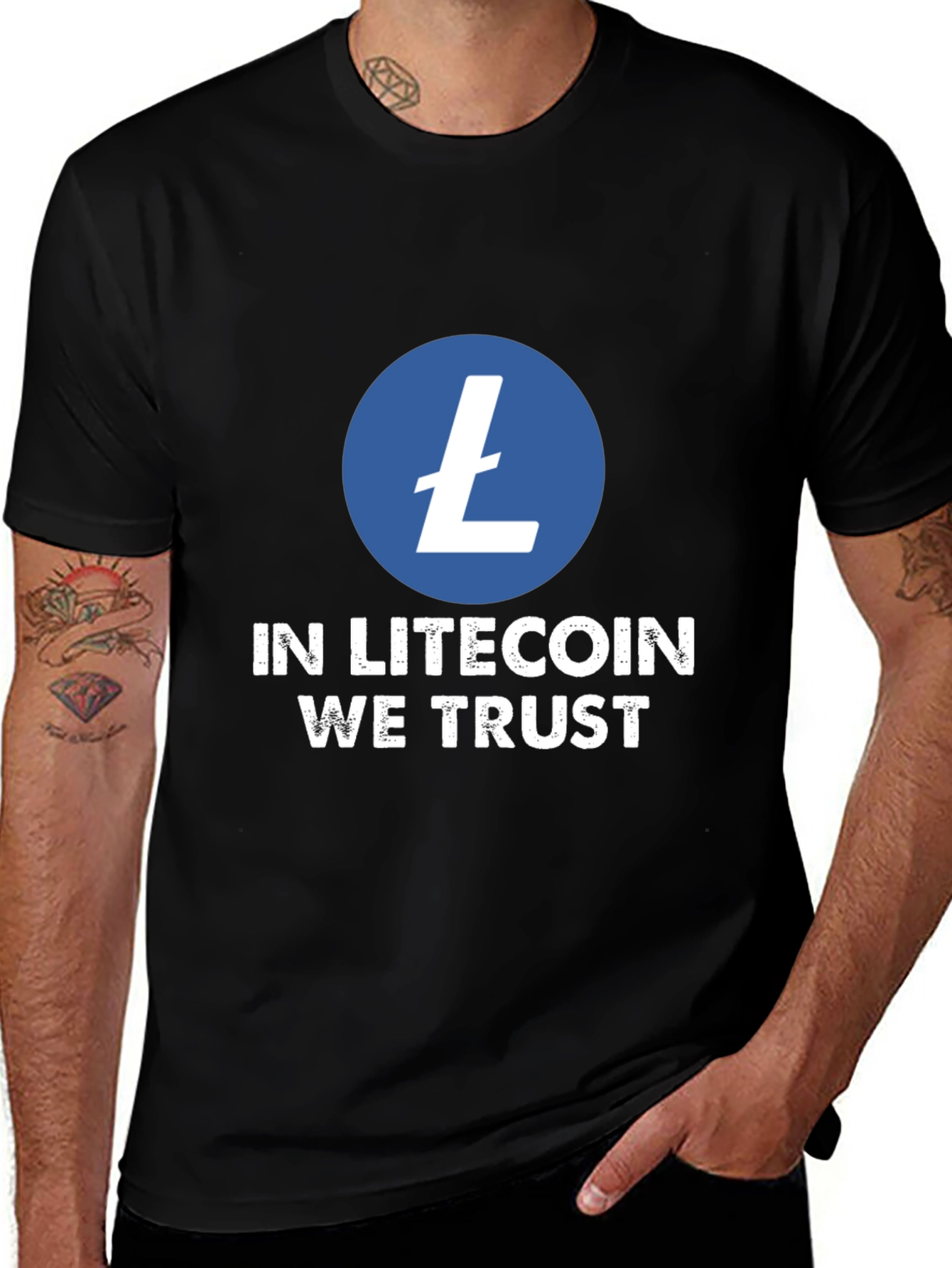 In Litecoin We Trust Black T-Shirt