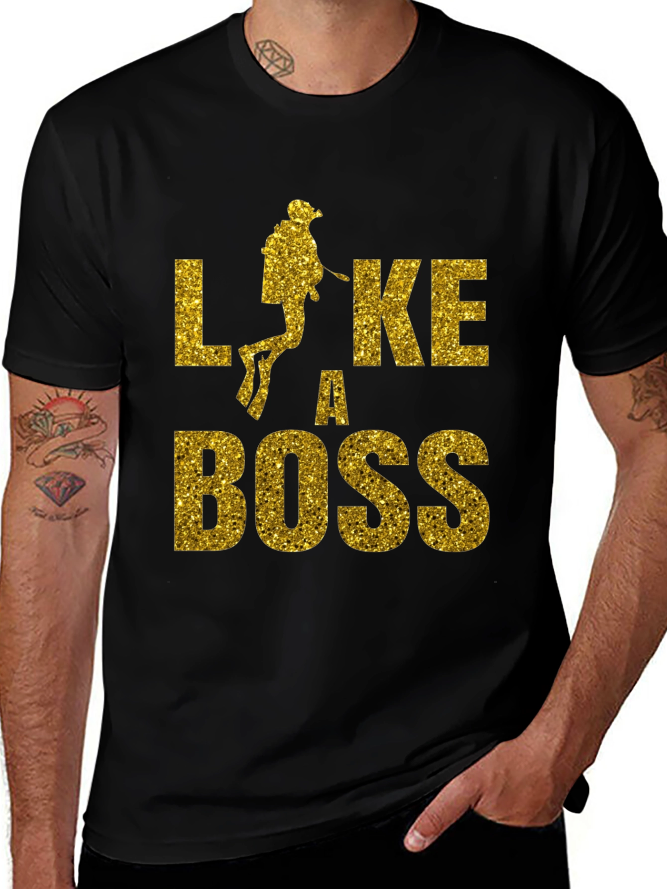 Variant 6 of Like a Boss Diver Black T-Shirt
