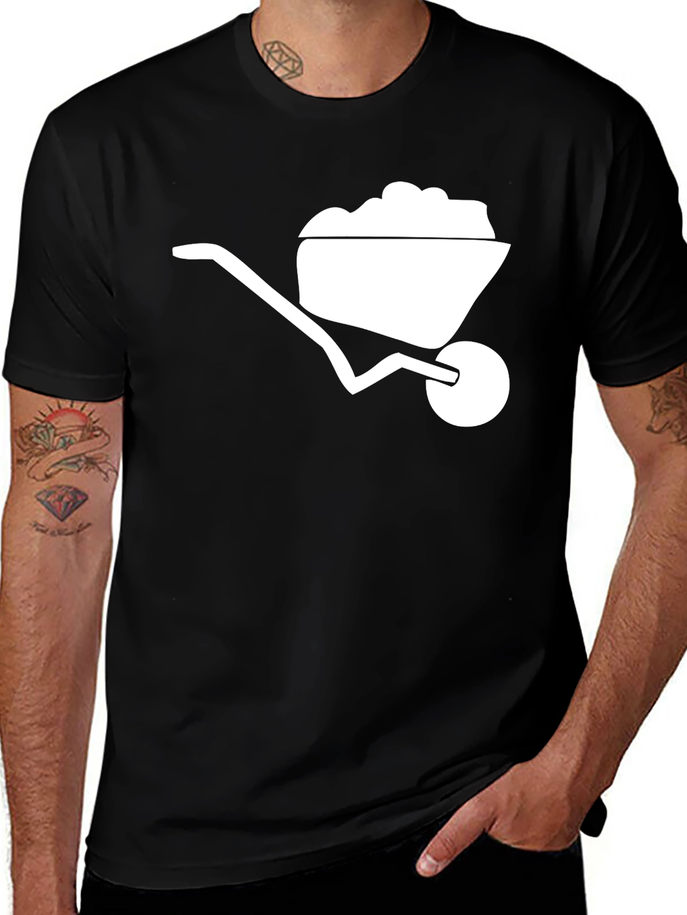 Wheelbarrow Graphic T-Shirt - Black