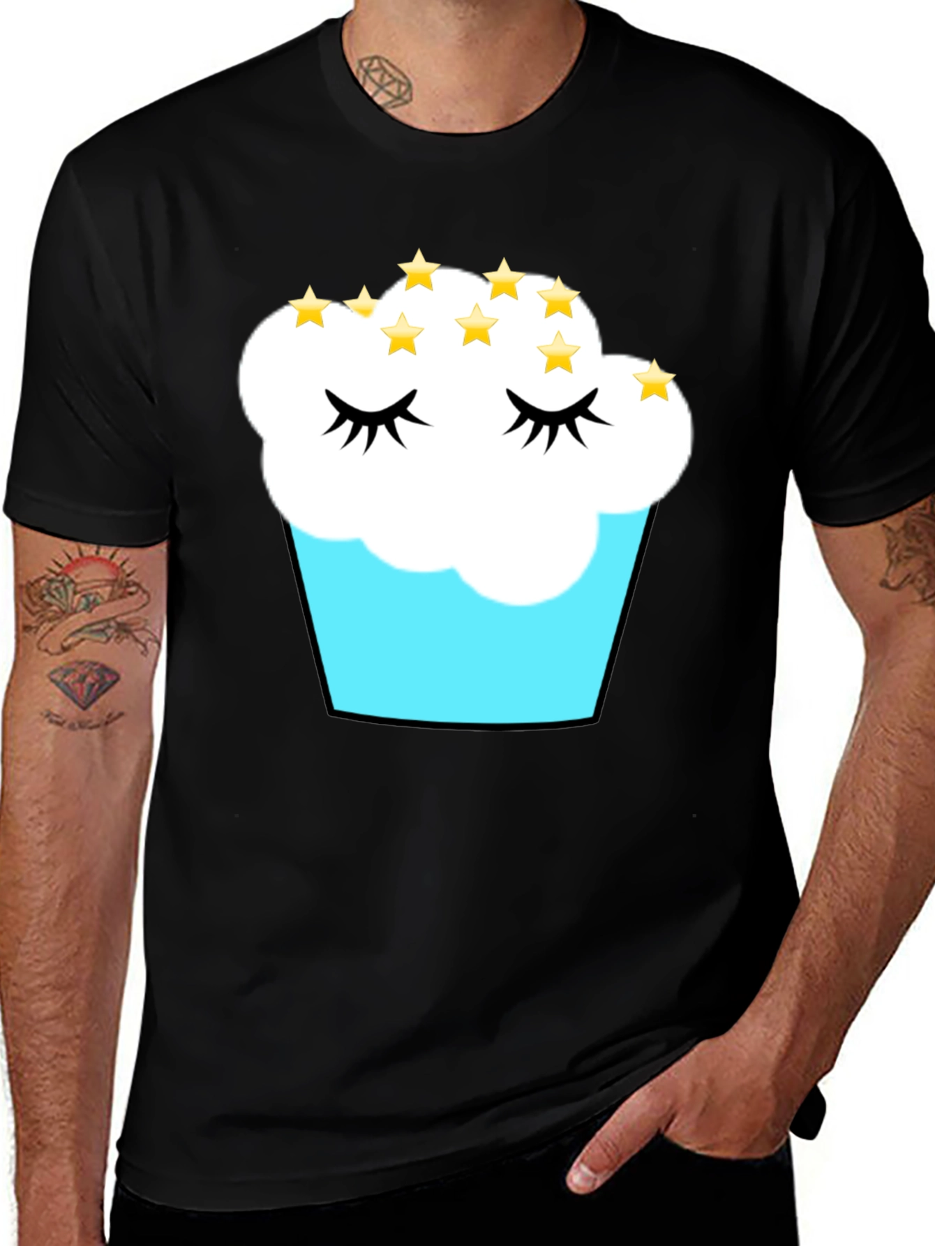 Variant 3 of Cupcake Dreams T-Shirt - Black Cotton Tee