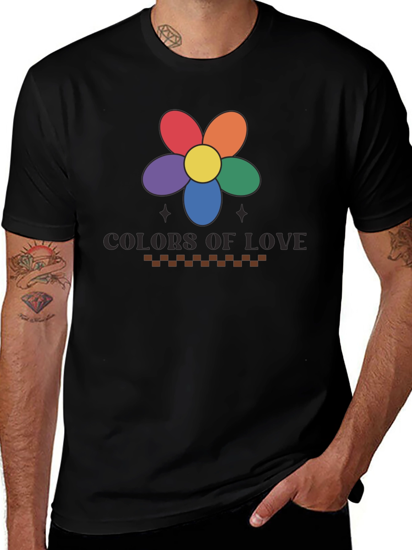 Variant 30 of Colors of Love Black Graphic T-Shirt