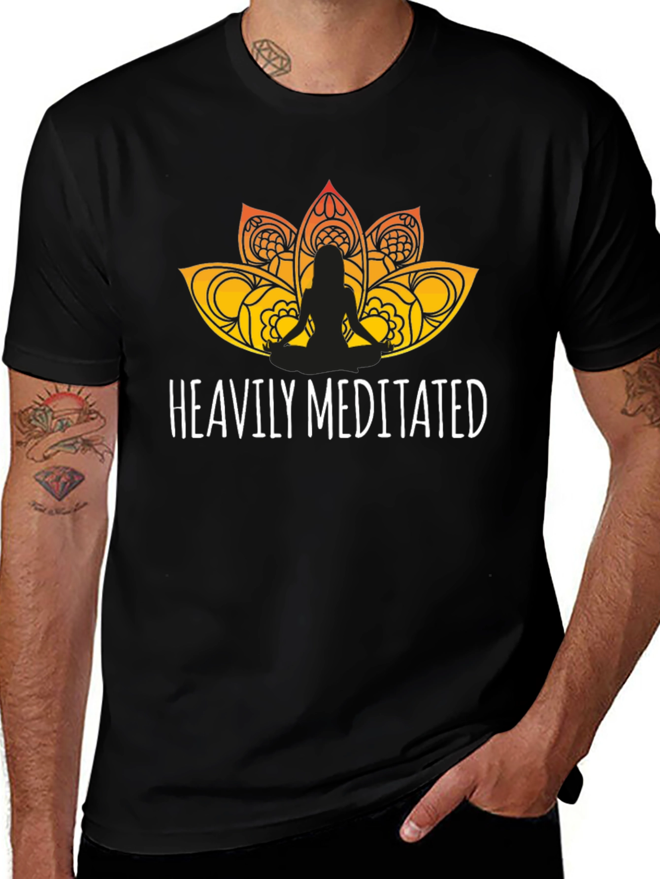 Heavily Meditated Graphic Tee - Black