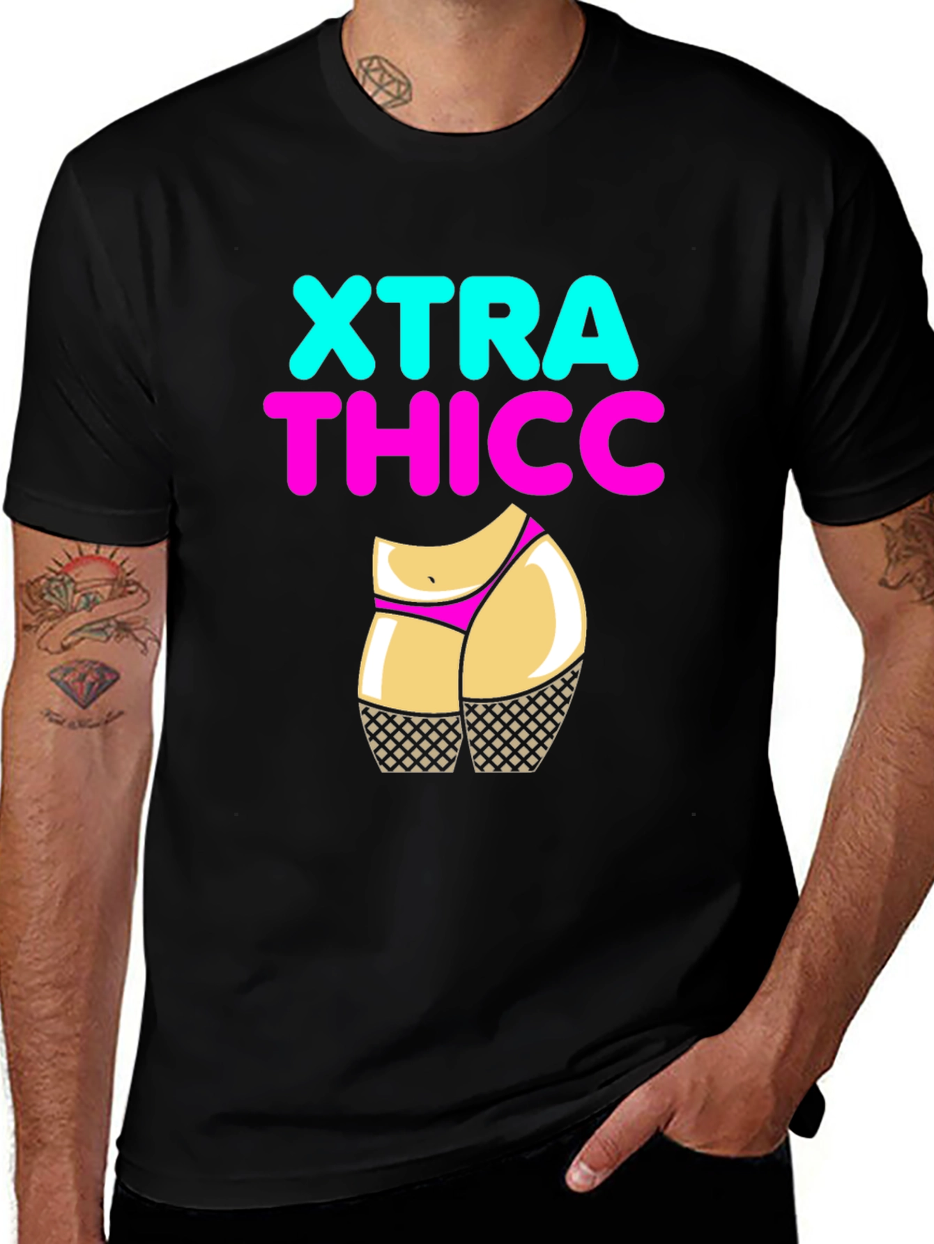 Variant 29 of XTRA THICC Graphic Tee - Bold & Humorous Men's T-Shirt