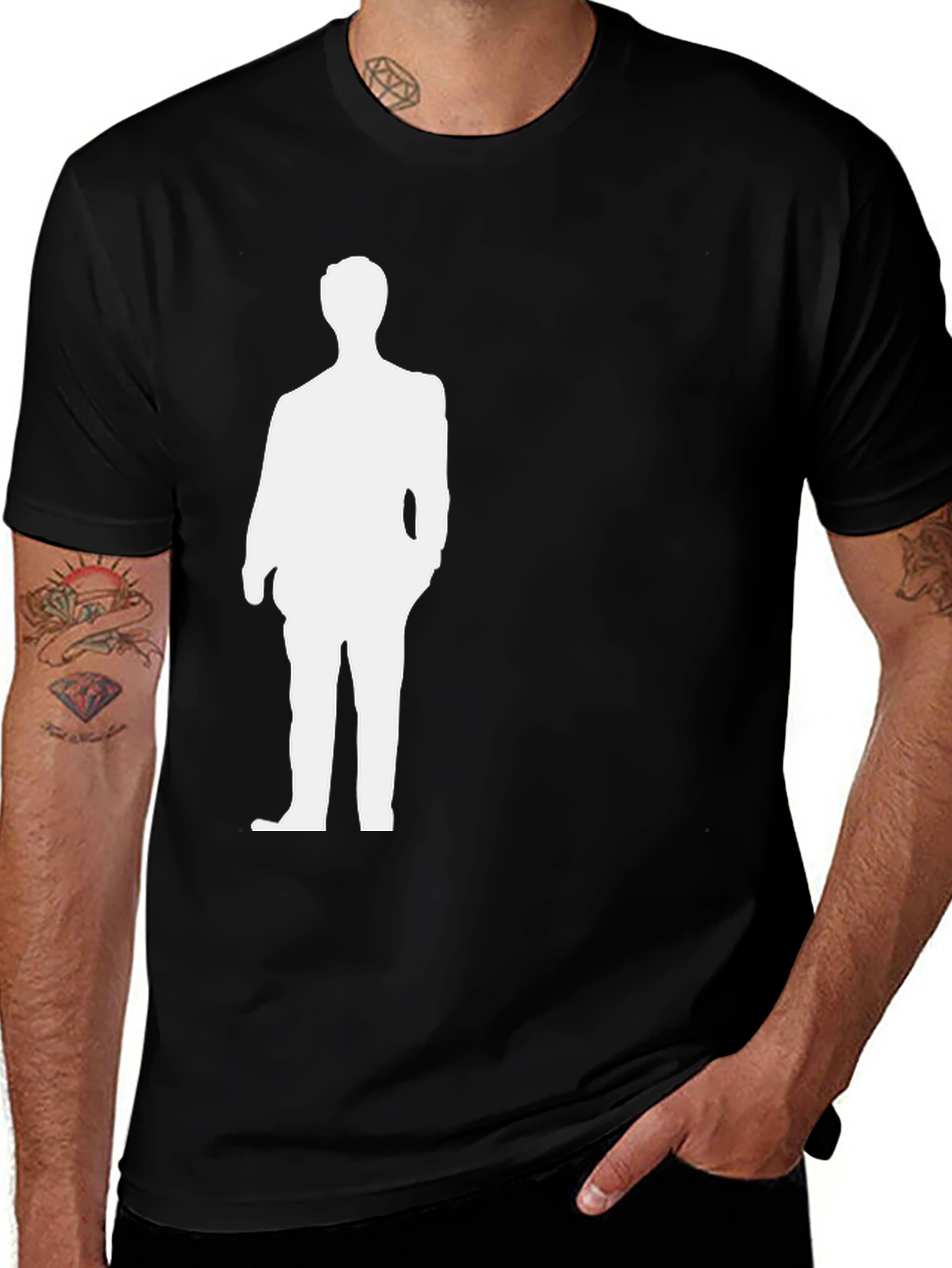 Variant 26 of Silhouette Suit Graphic Tee - Classic Style