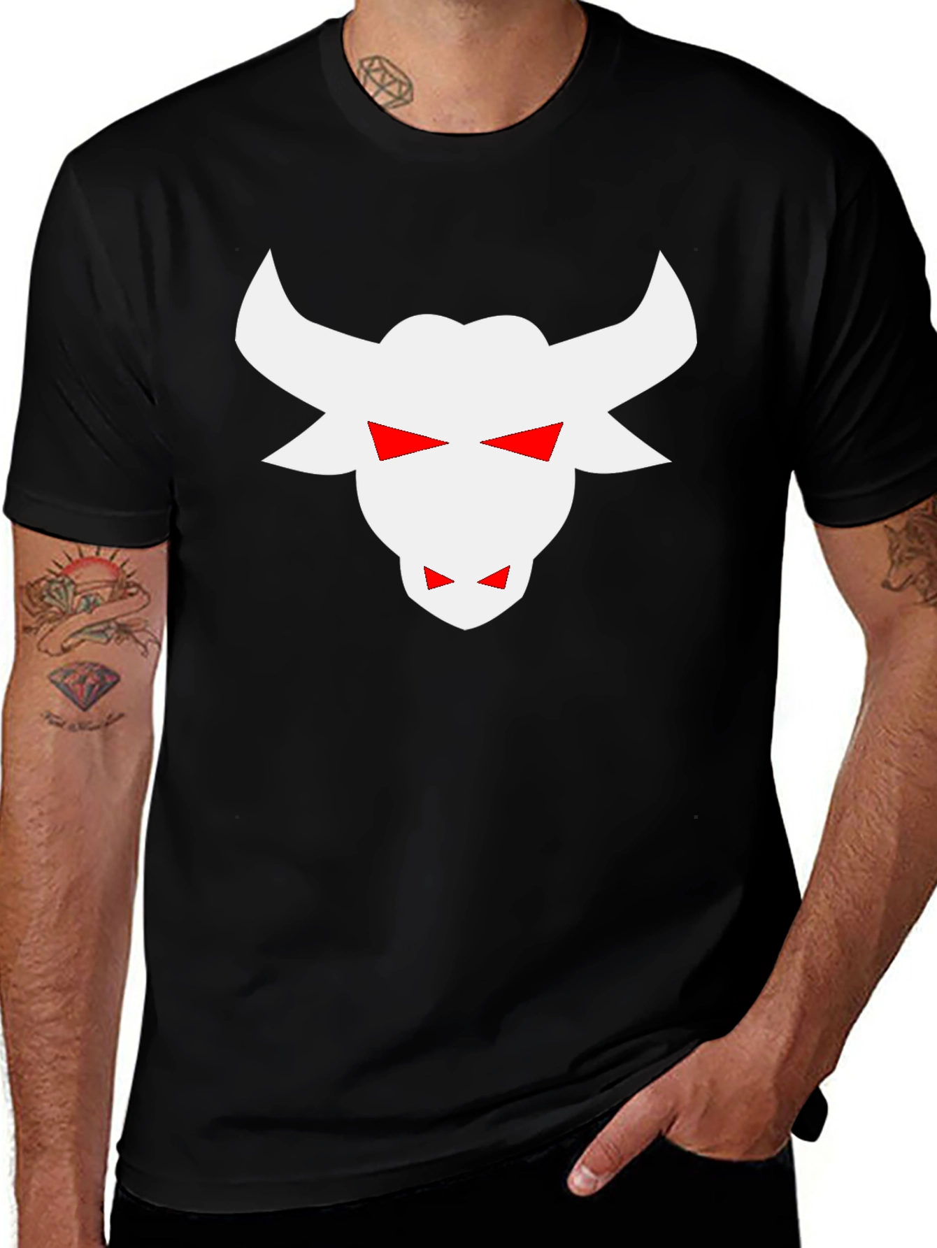 Variant 7 of Black Bull Head Graphic Tee