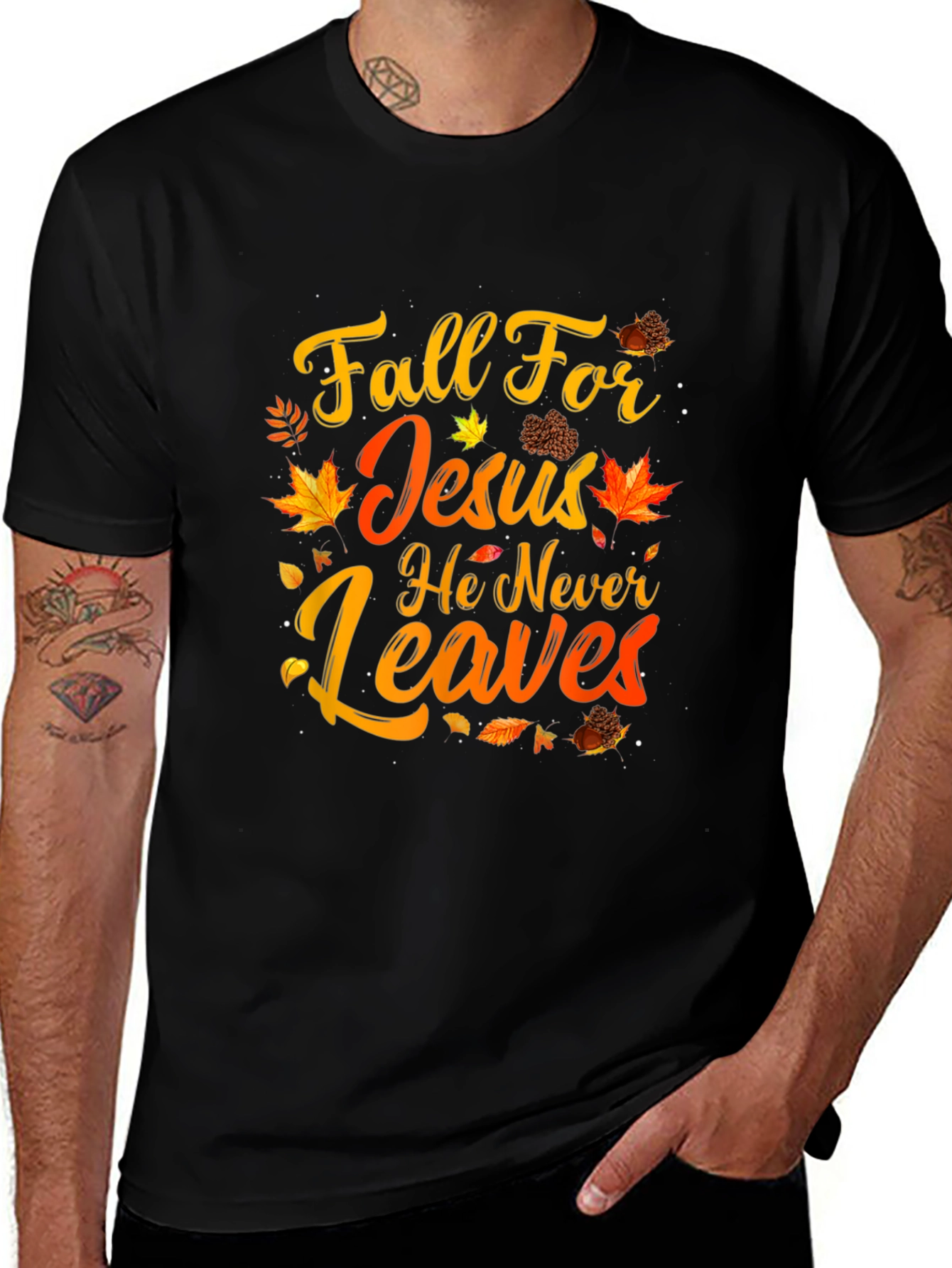 Variant 15 of Fall For Jesus T-Shirt Autumn Christian Apparel