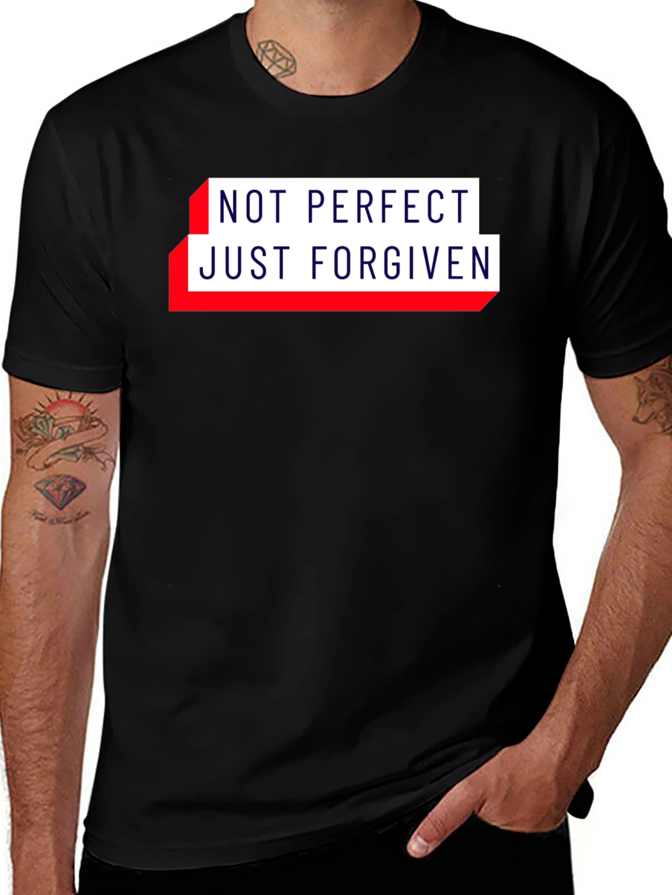 Not Perfect Just Forgiven Christian T-Shirt