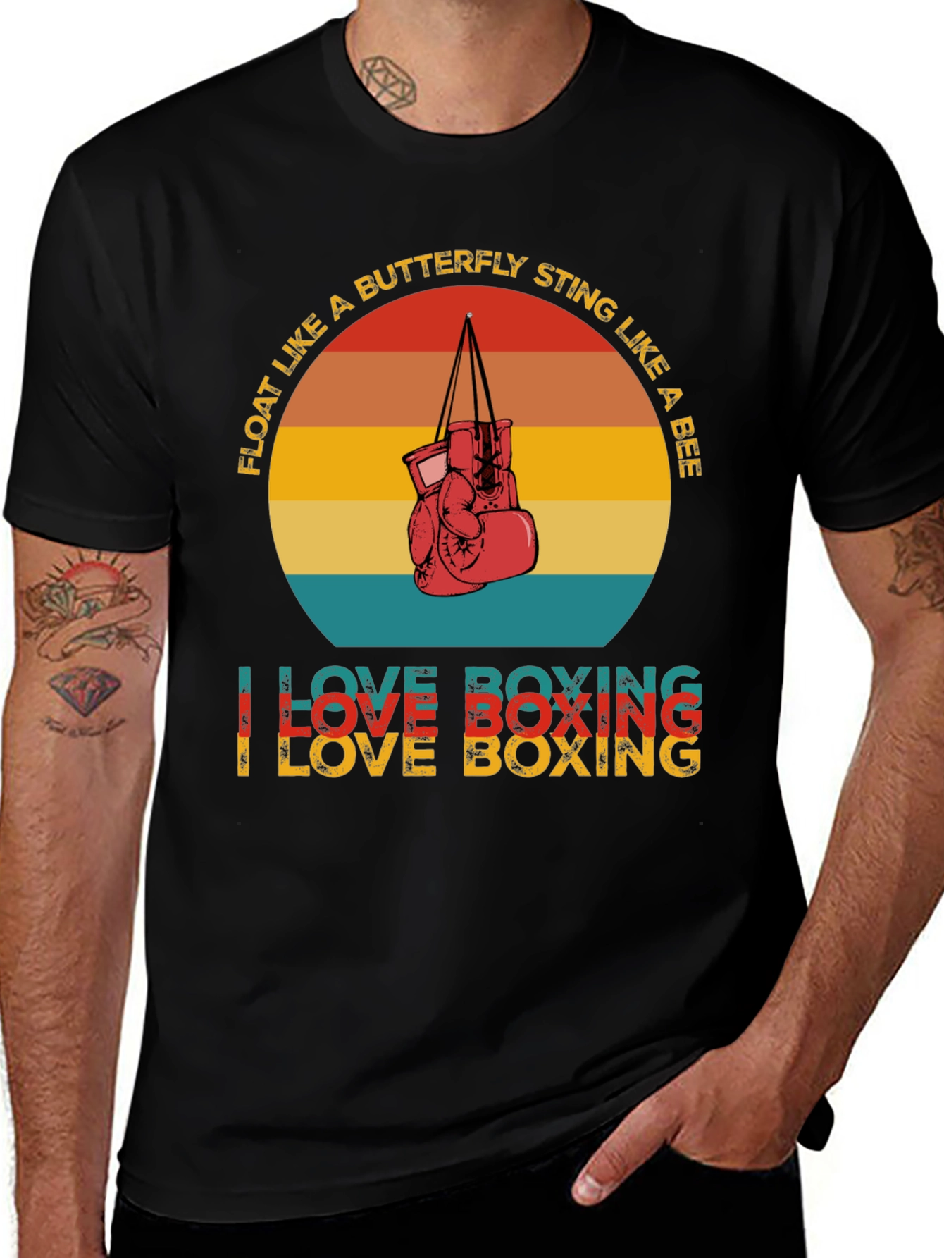 Variant 30 of Boxing Lover Graphic Tee - Float Like a Butterfly