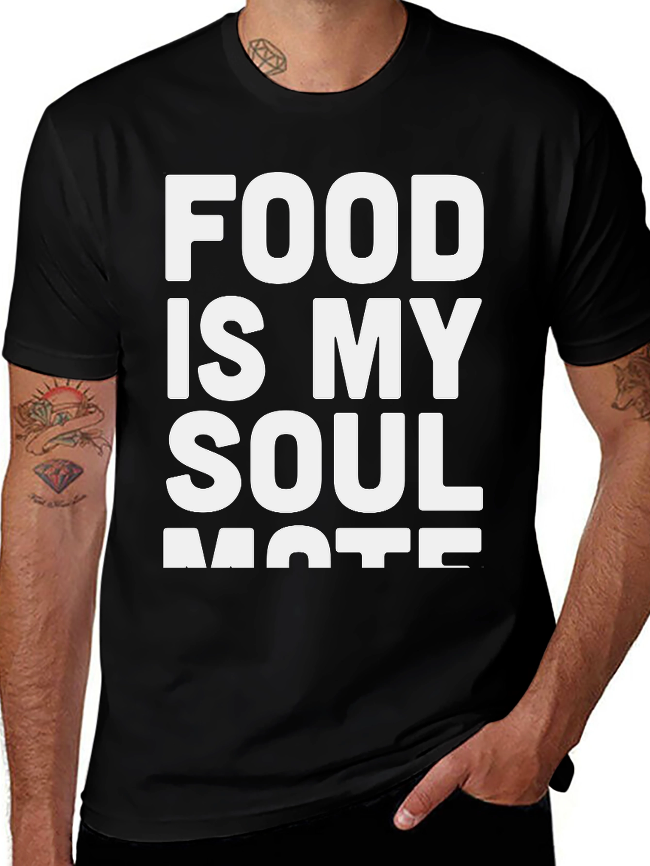 Variant 13 of Food Is My Soulmate Black Graphic T-Shirt