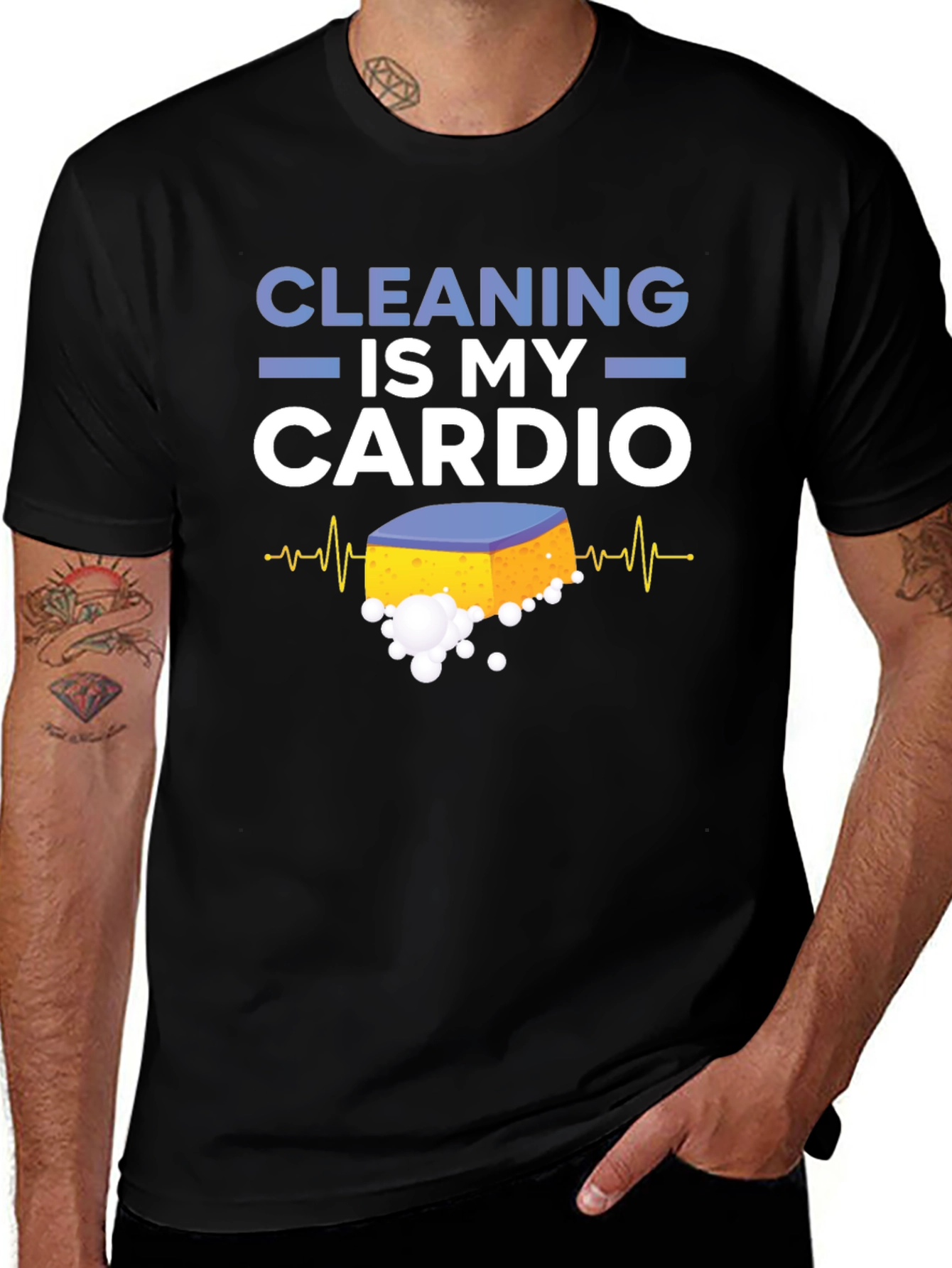 Variant 22 of Cleaning is My Cardio T-Shirt Funny Housekeeping Tee