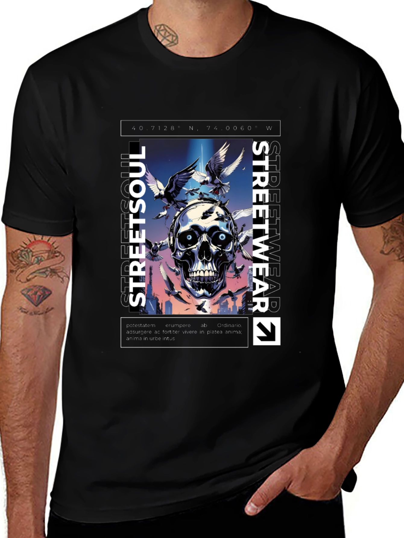Variant 8 of Street Soul Skull Graphic T-Shirt