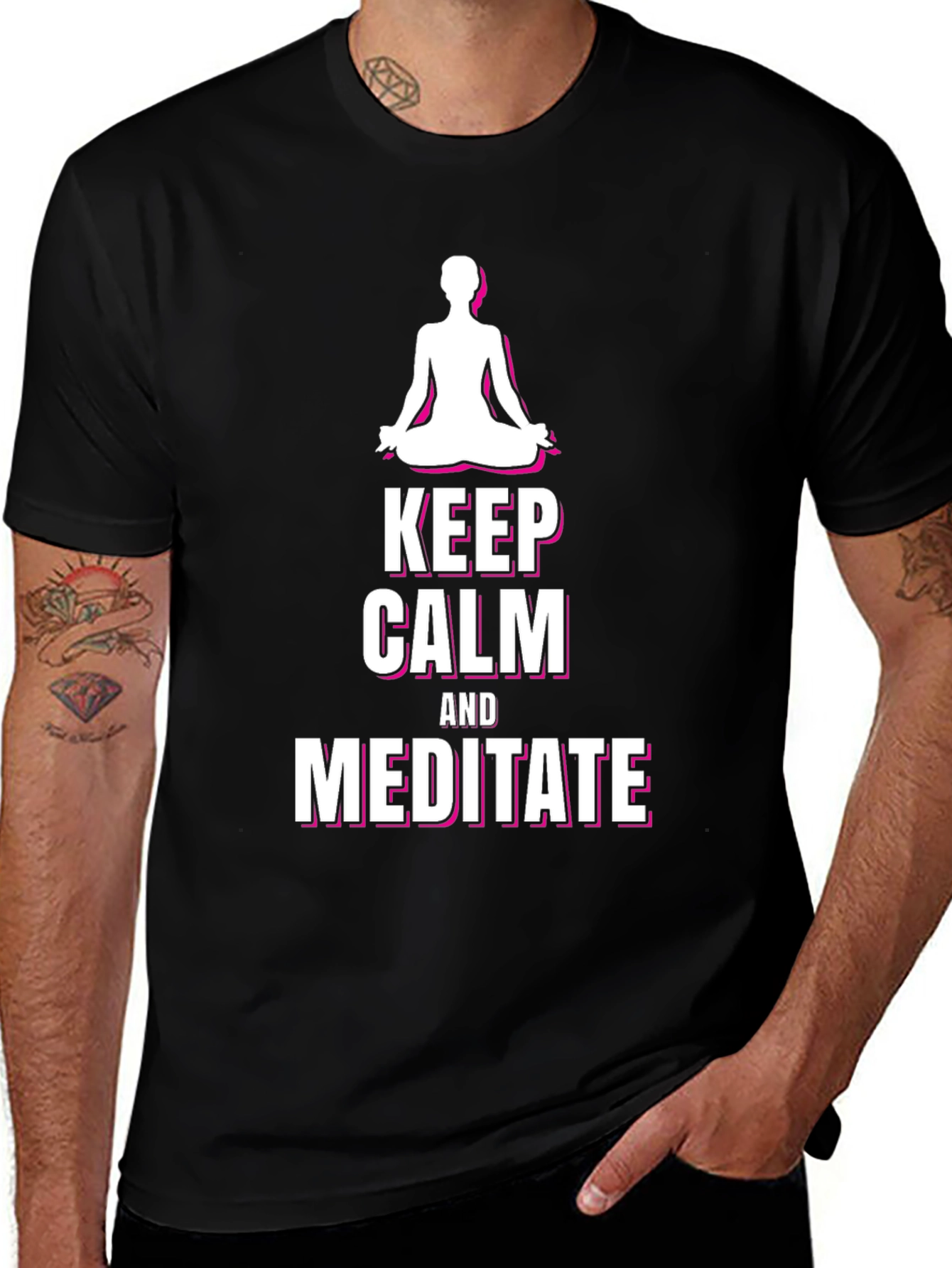 Variant 8 of Keep Calm and Meditate T-Shirt Yoga Zen Graphic Tee