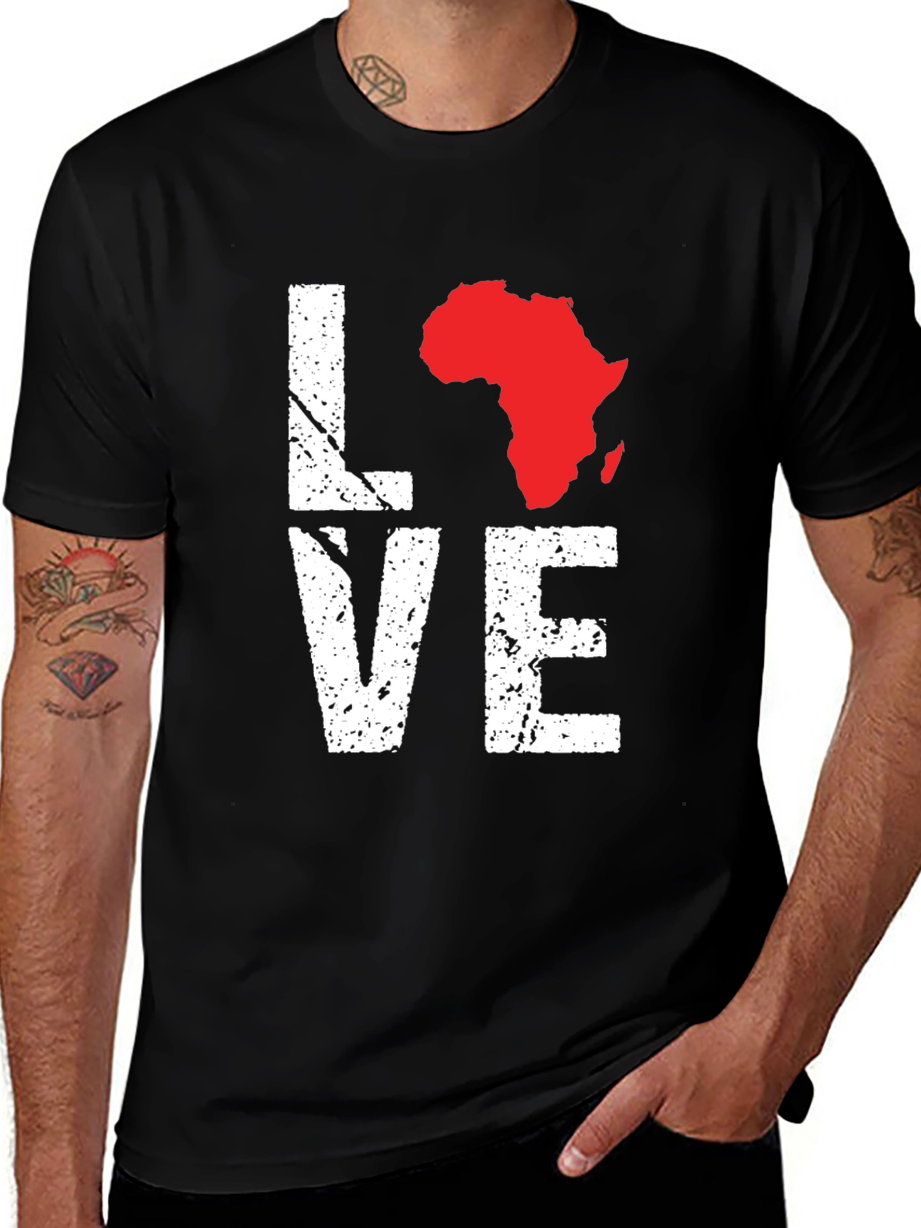 Love Africa Graphic Tee - Black Cotton T-Shirt