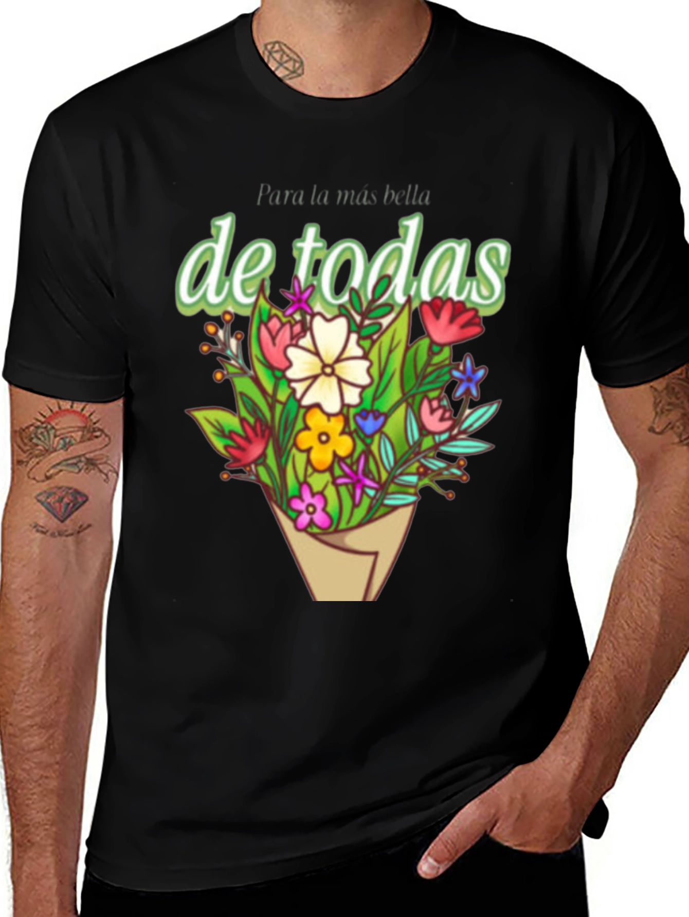 Variant 9 of Floral Bouquet T-Shirt - "Para la mas bella de todas"