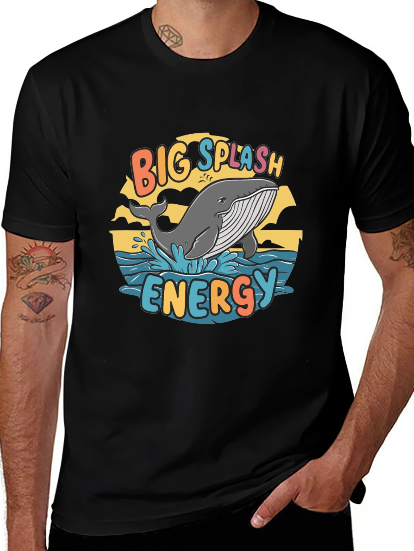 Variant 13 of Big Splash Energy Whale Graphic Tee