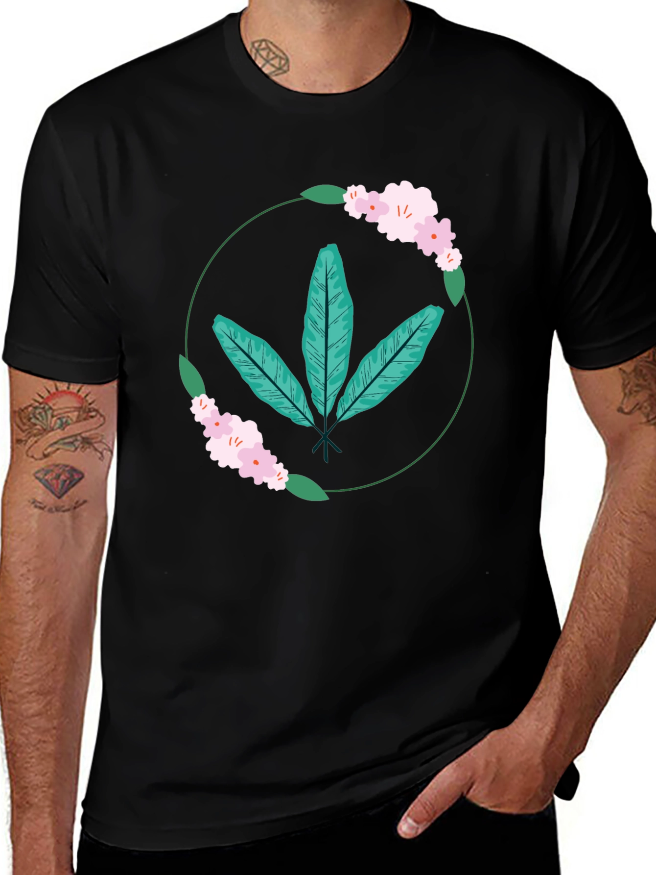Variant 6 of Botanical Print Tee - Casual Comfort