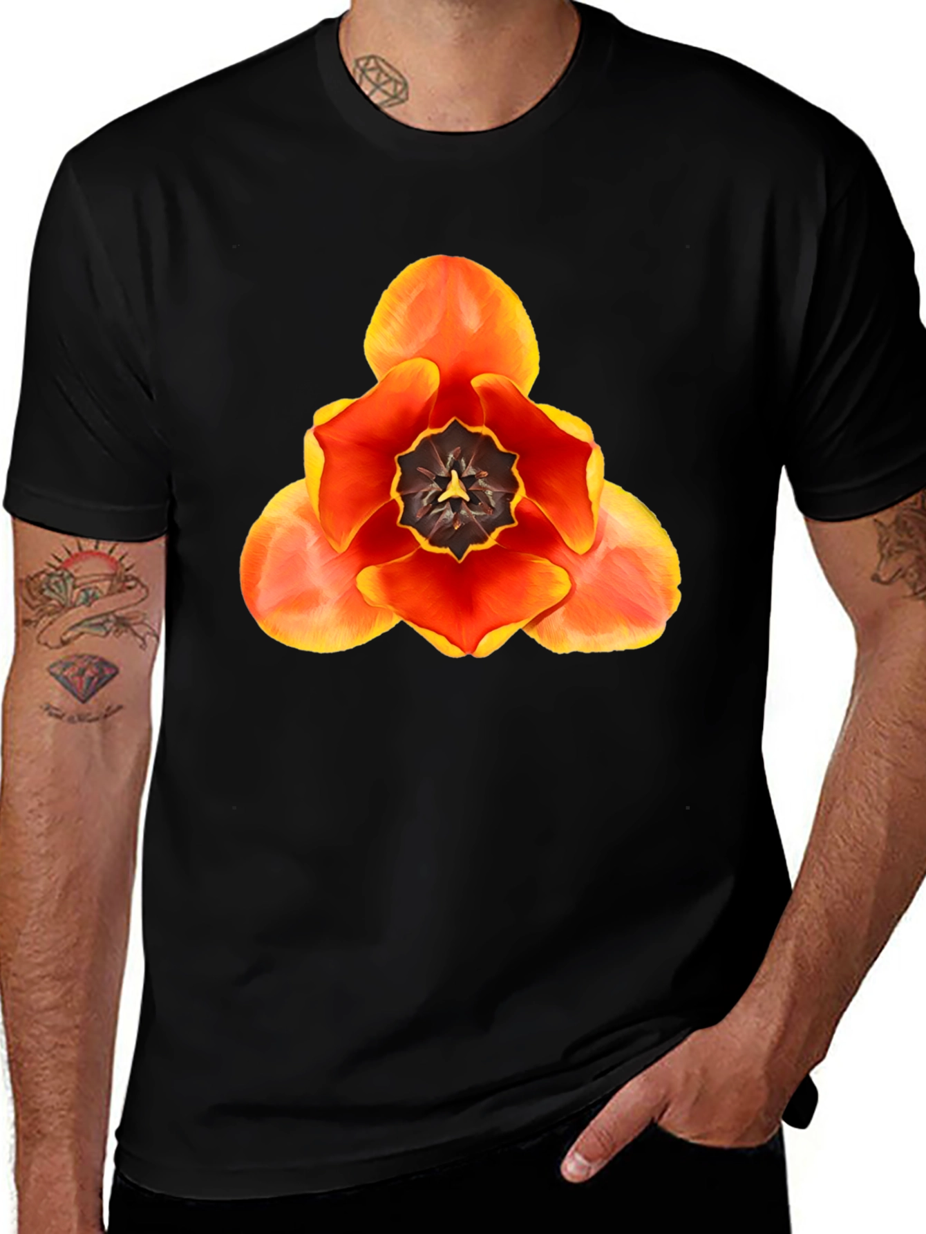 Variant 24 of Floral Graphic T-Shirt - Bold Tulip Design