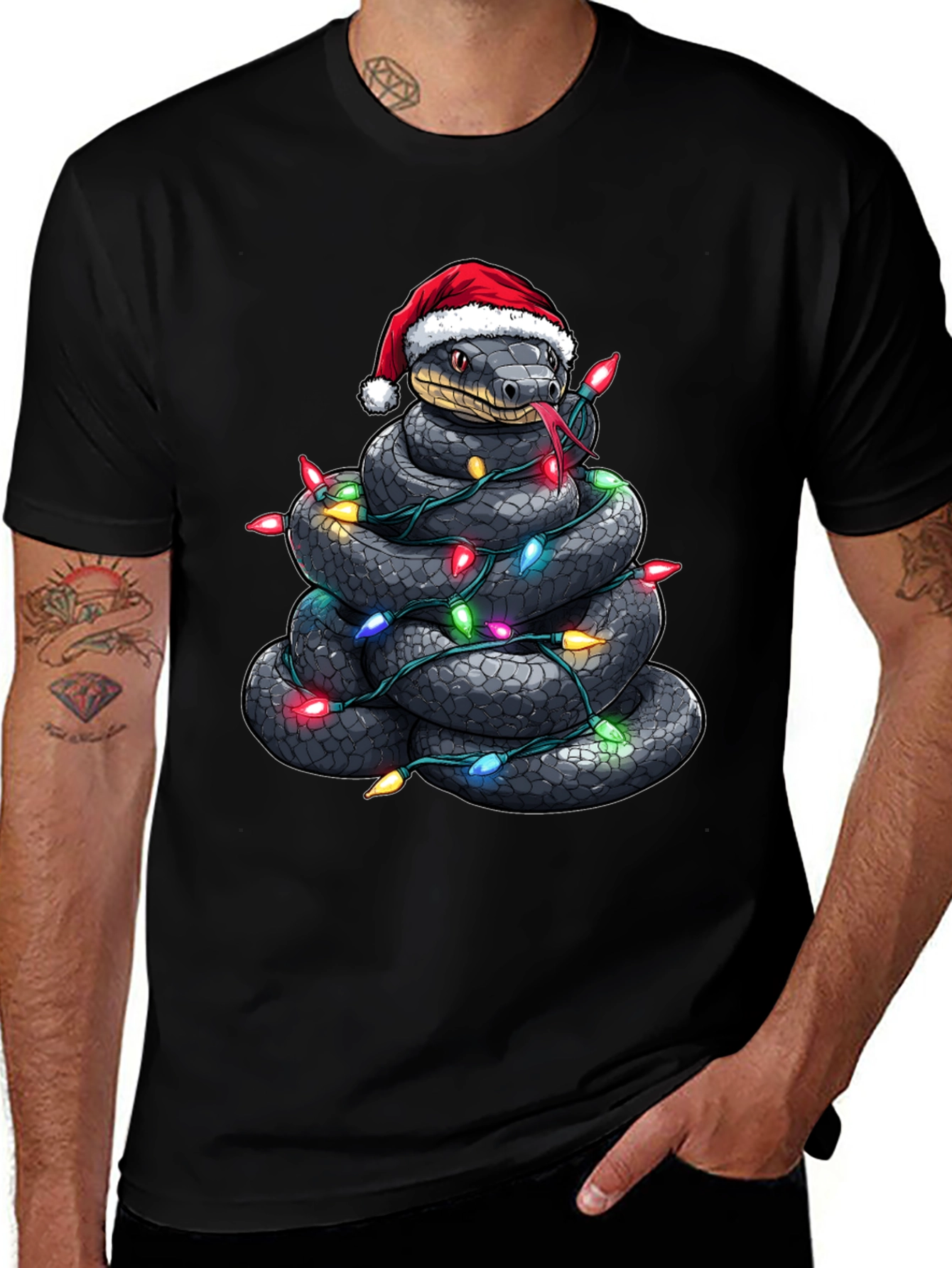 Variant 15 of Festive Snake Christmas T-Shirt
