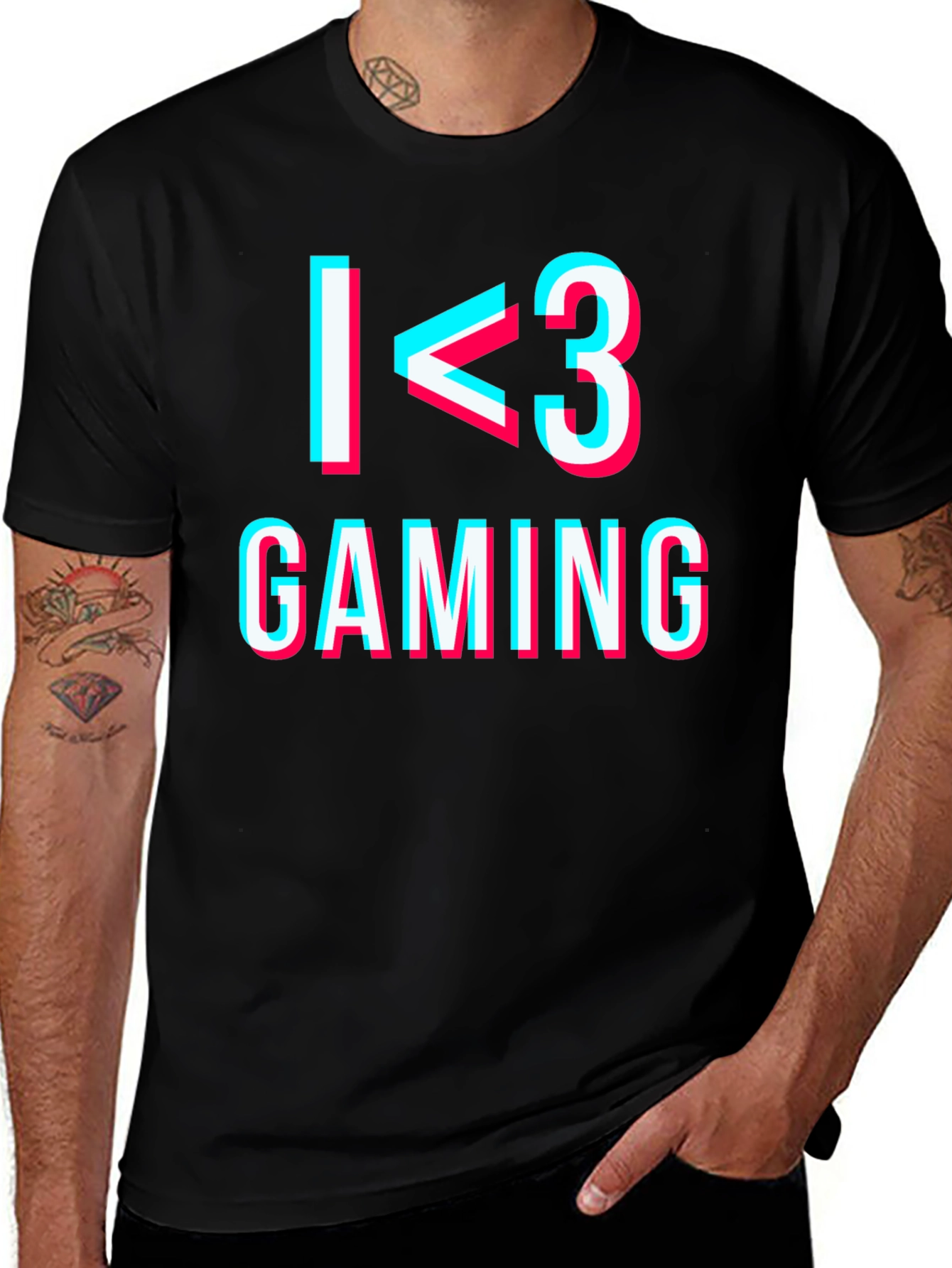Variant 24 of I <3 Gaming T-Shirt - Black