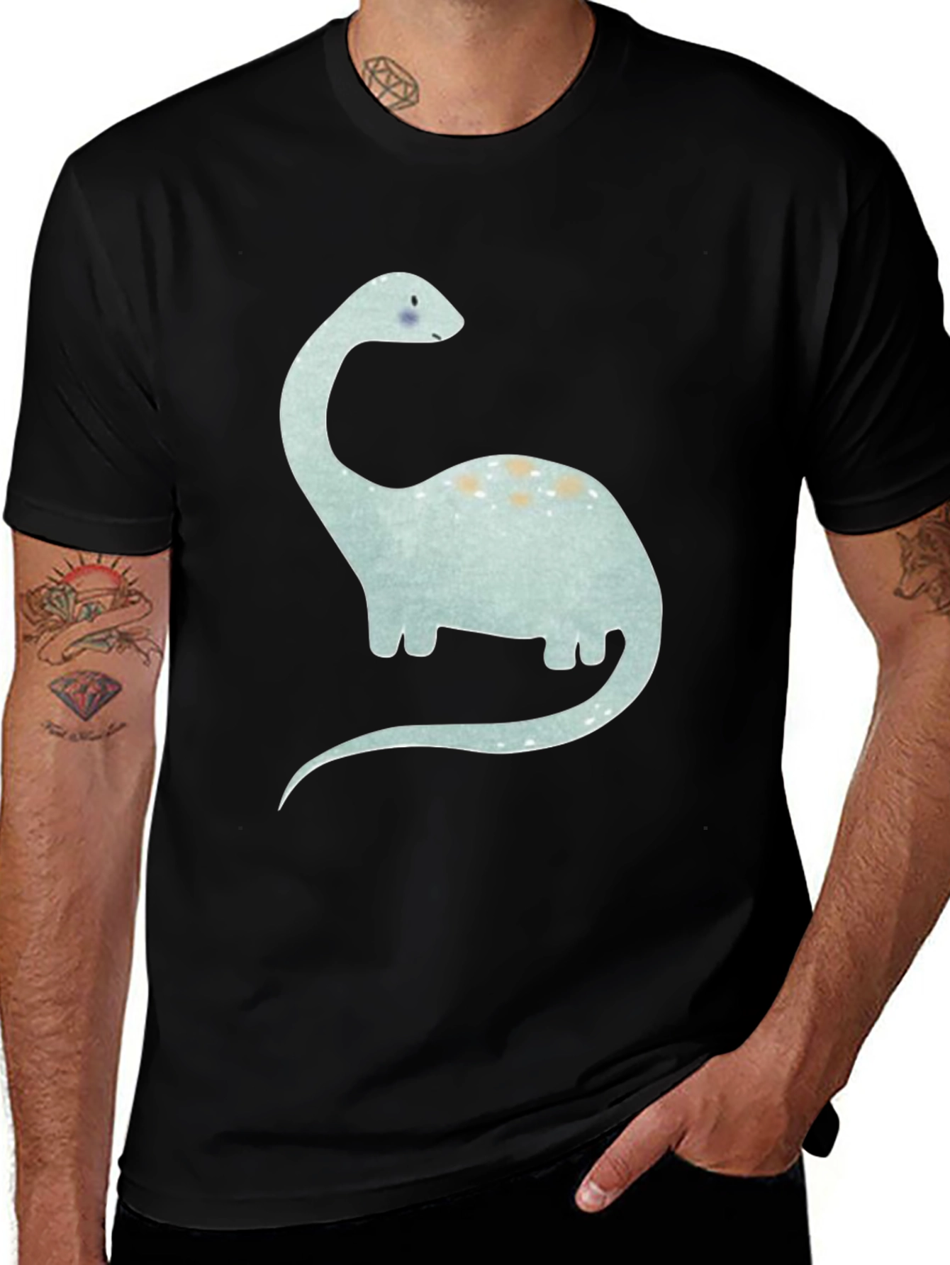 Variant 9 of Dinosaur Graphic Tee - Cute Cartoon Brontosaurus