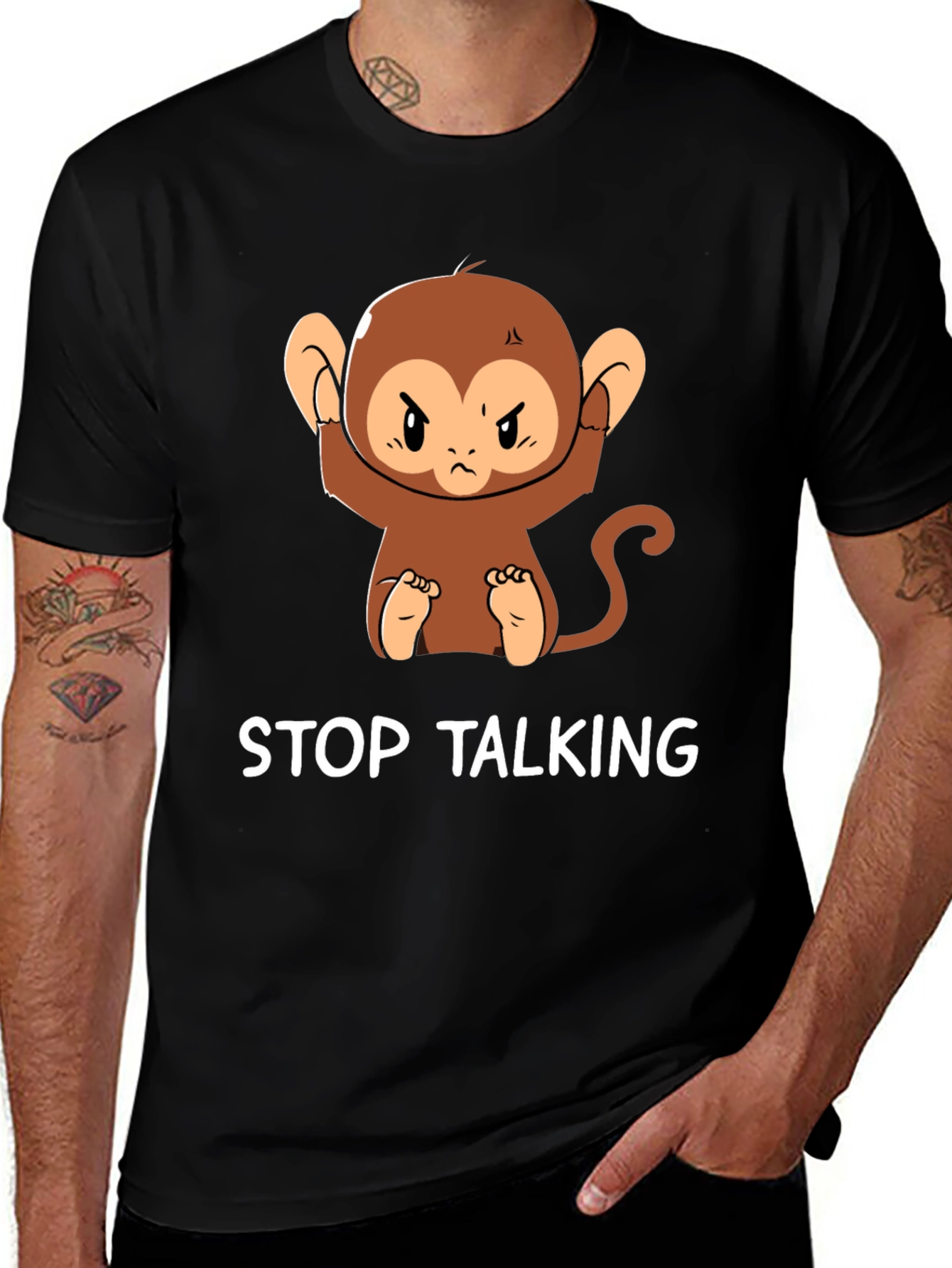 Variant 28 of Stop Talking Monkey Graphic T-Shirt