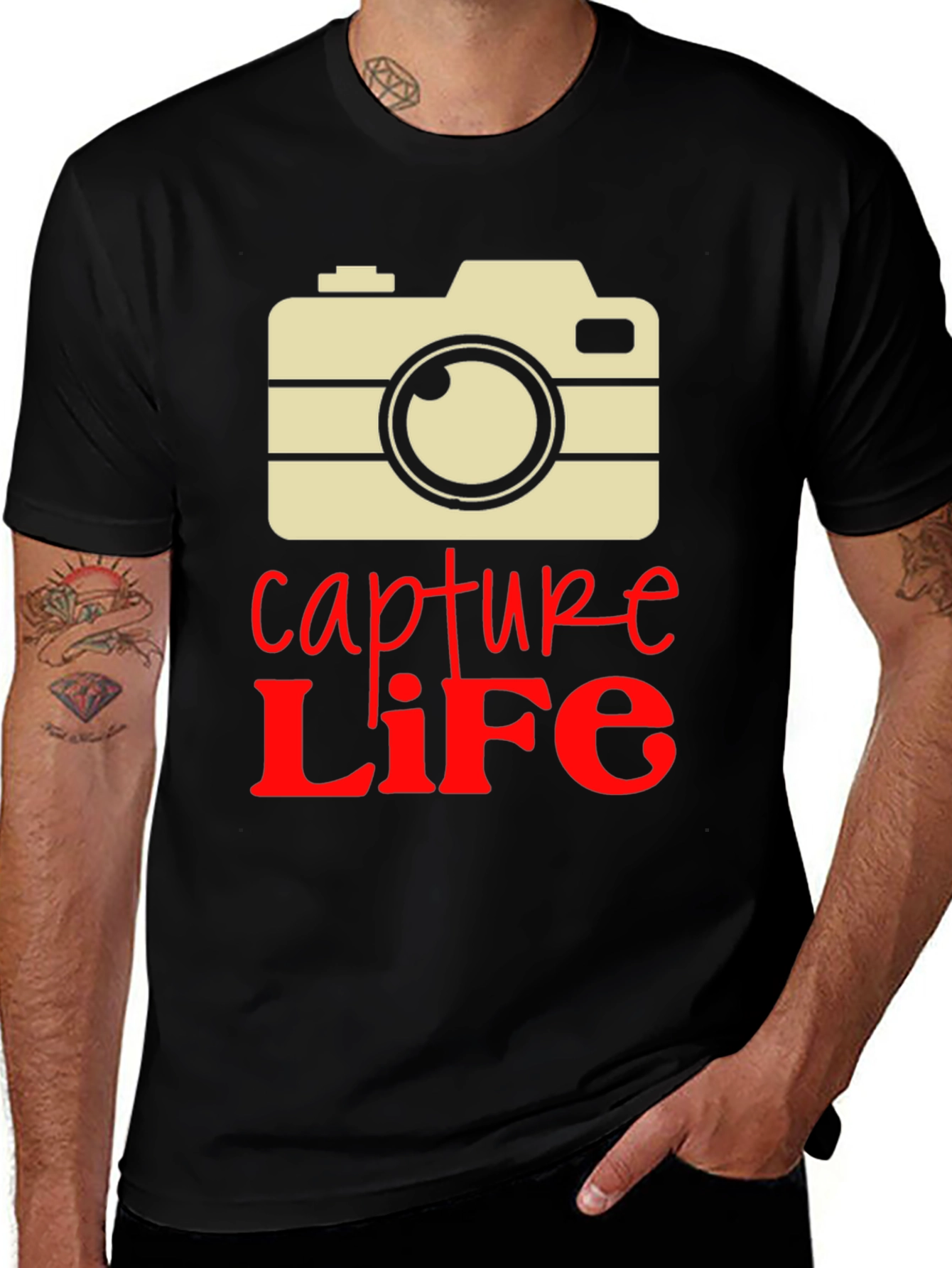 Variant 3 of Capture Life Camera Graphic Tee - Unique Design
