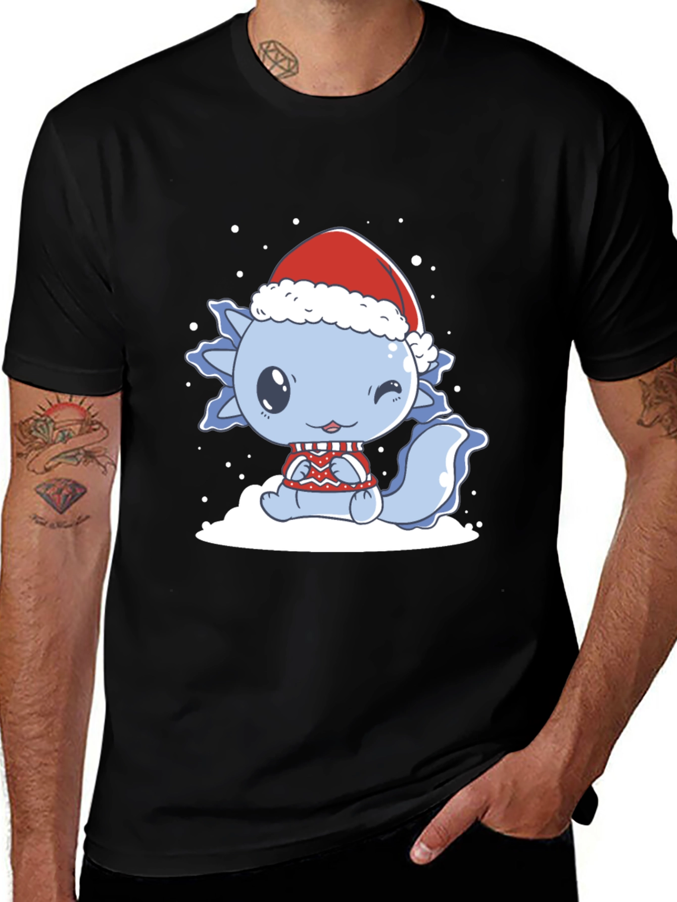 Variant 9 of Cute Axolotl Christmas T-Shirt