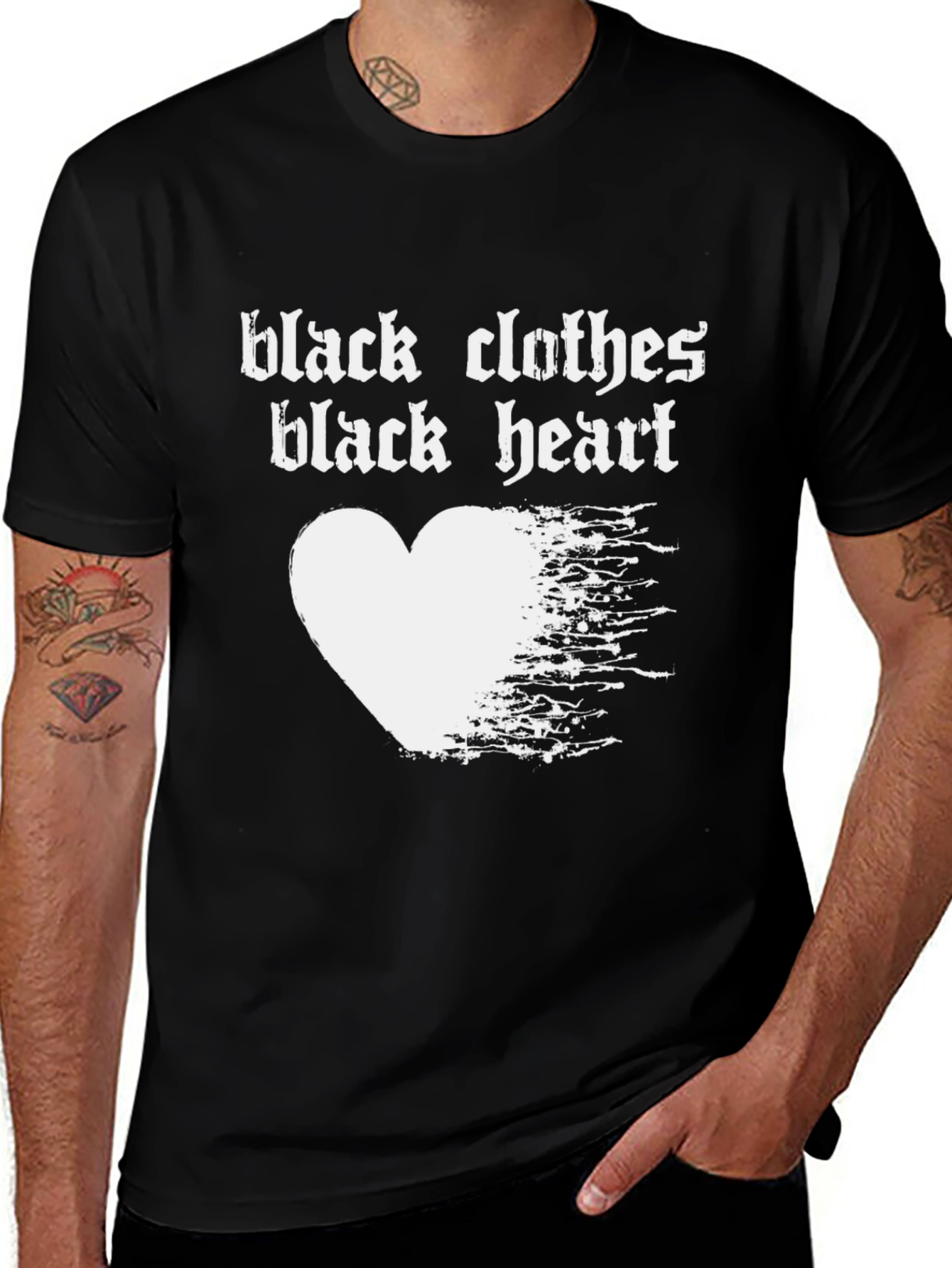 Variant 24 of Black Clothes, Black Heart Graphic Tee