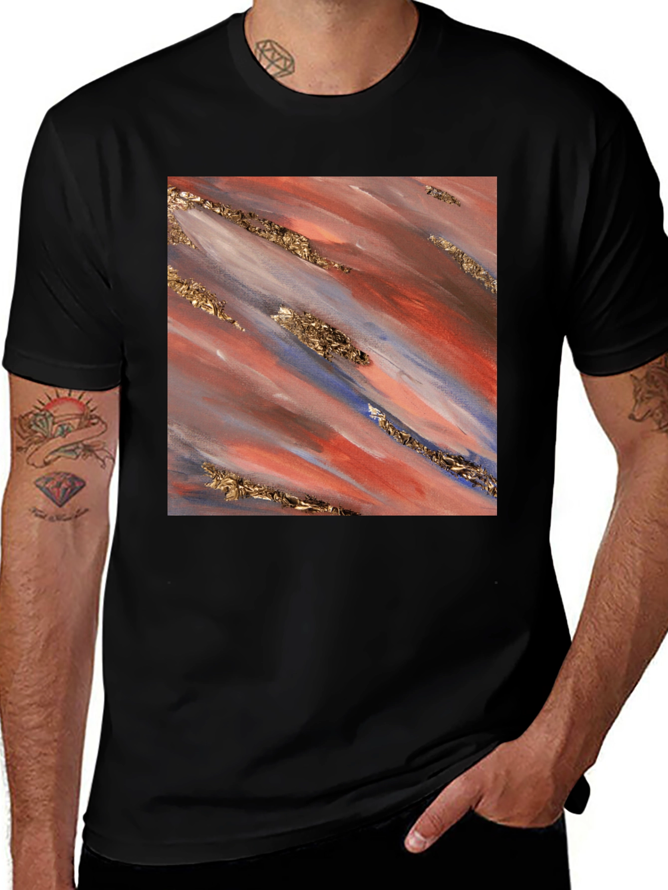 Variant 10 of Abstract Art Men's Black T-Shirt