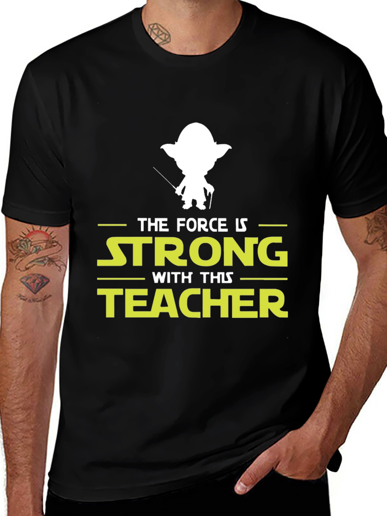 The Force is Strong with This Teacher Yoda T-Shirt