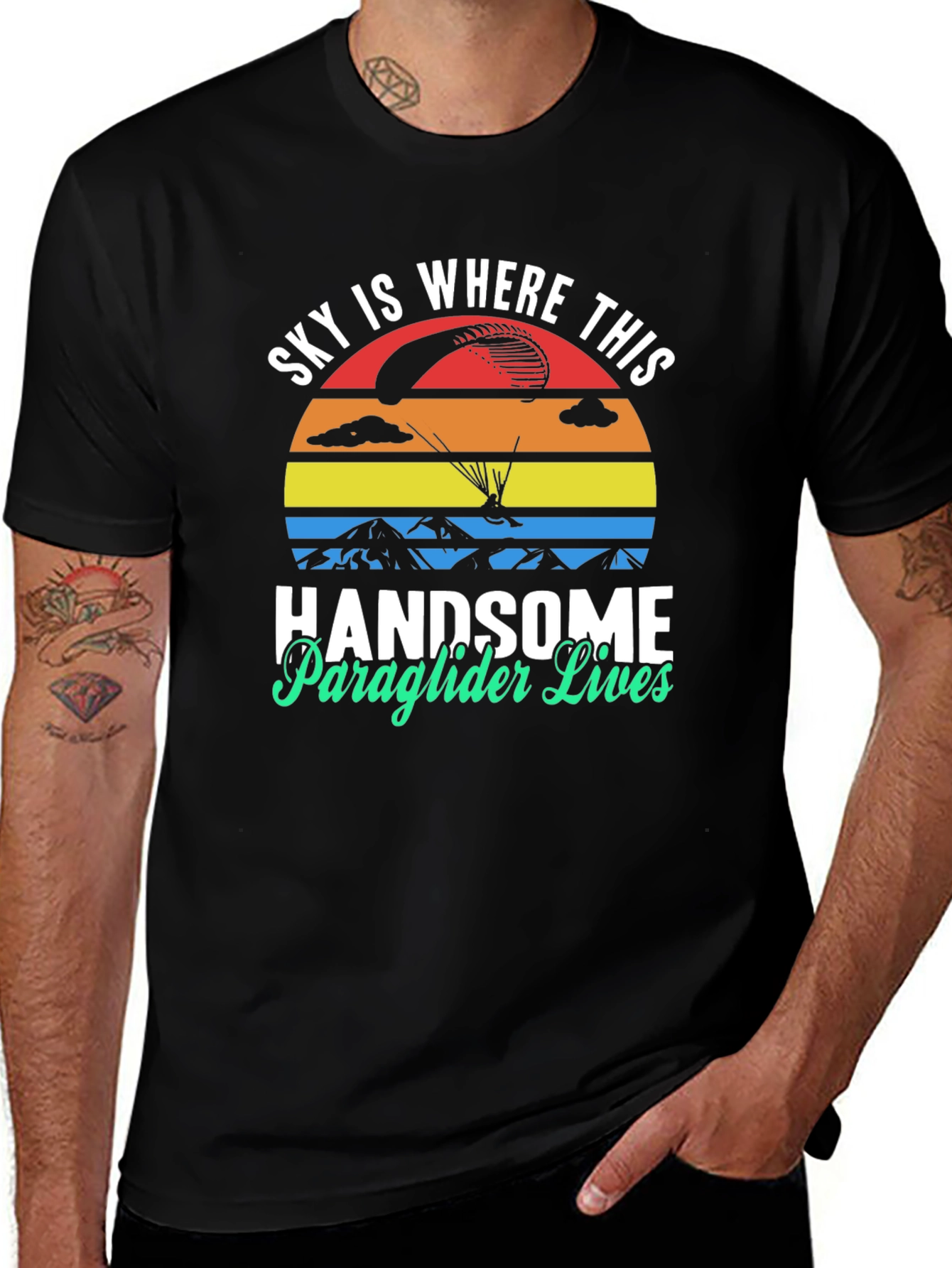 Variant 28 of Handsome Paraglider Lives T-Shirt - Sky Adventure