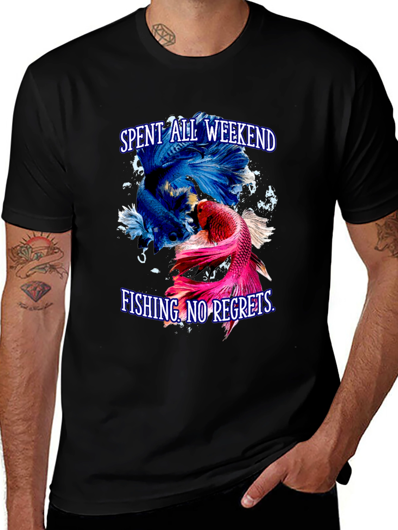 Variant 18 of Fishing Weekend T-Shirt - No Regrets
