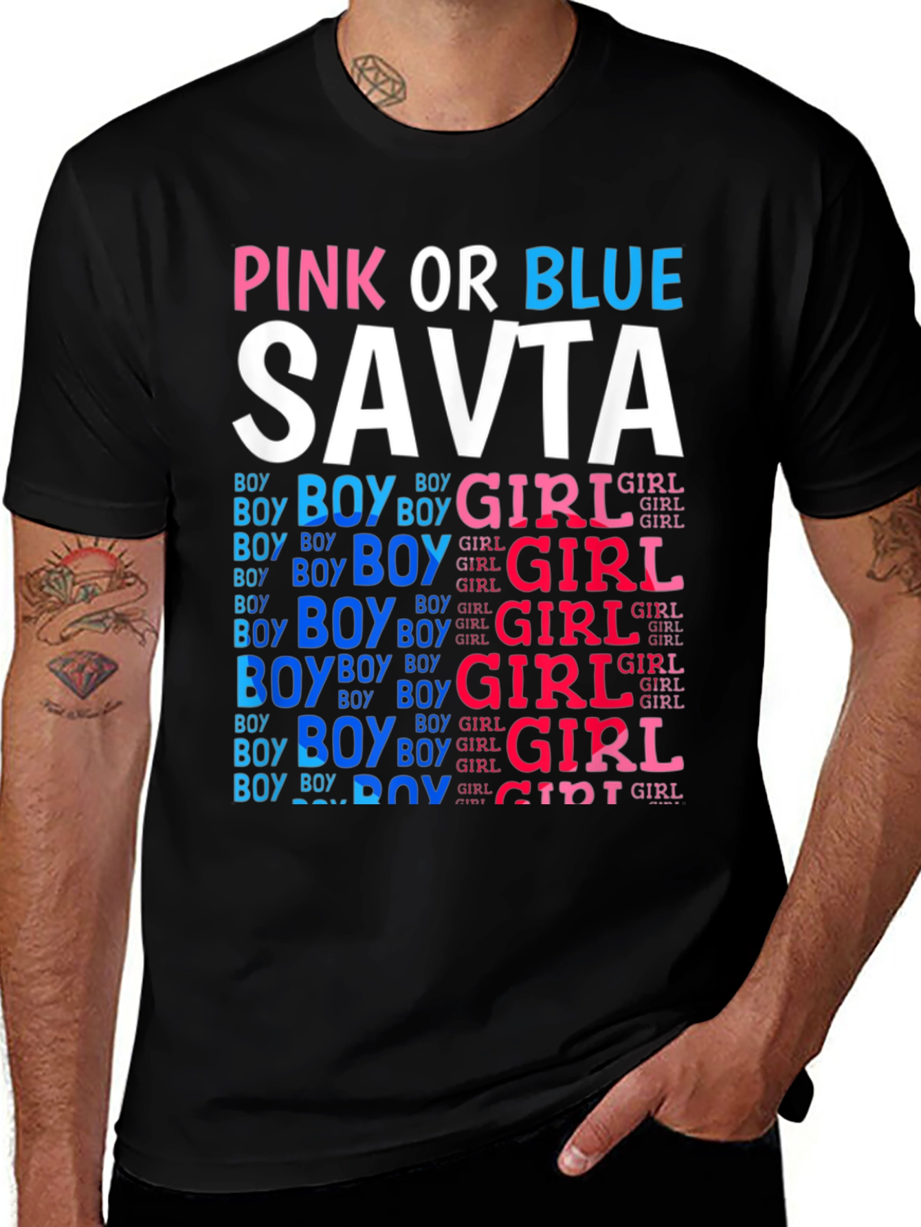 Variant 2 of Pink or Blue Savta T-Shirt - Gender Reveal Tee