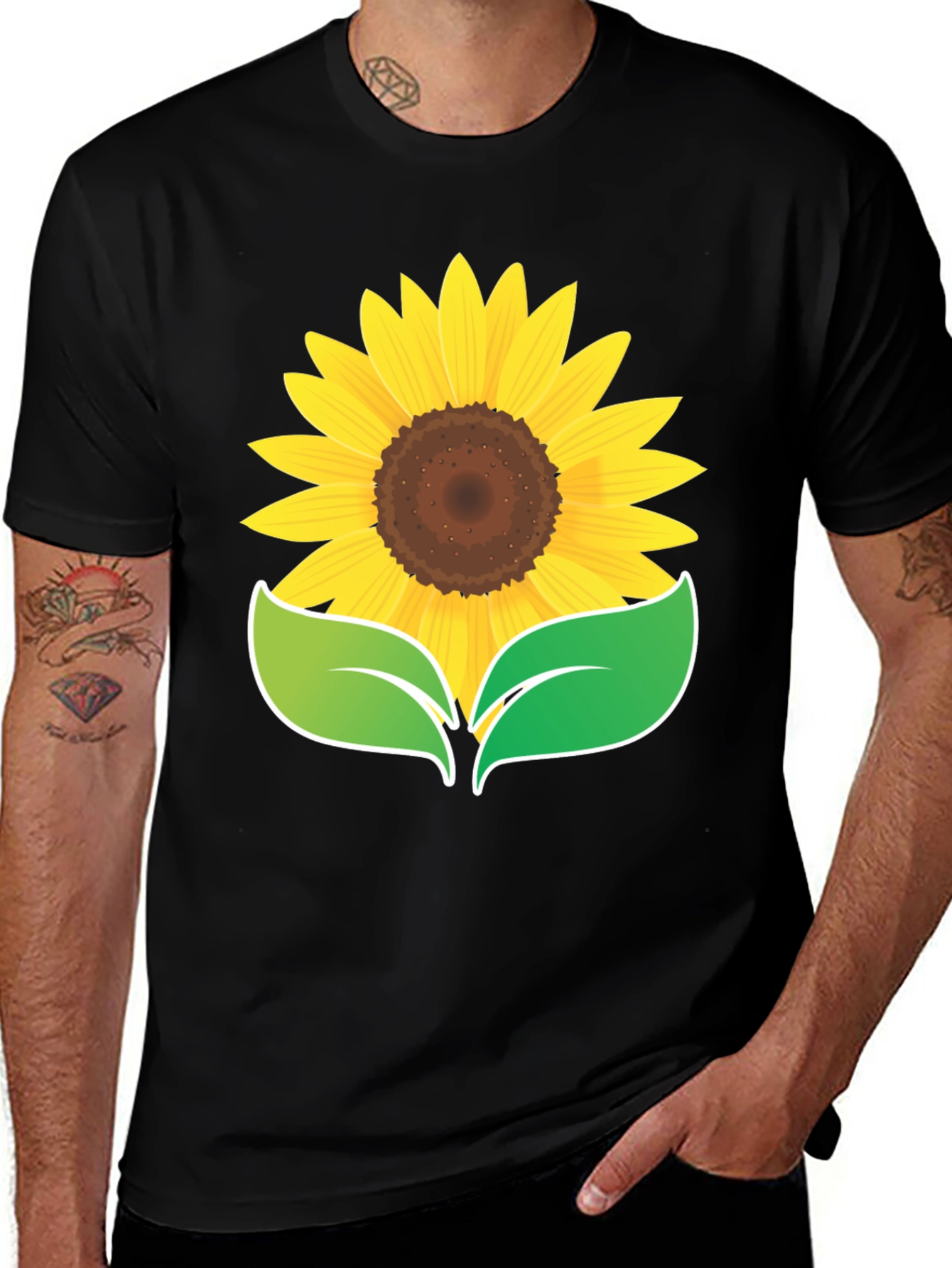 Variant 8 of Sunflower Graphic Black T-Shirt