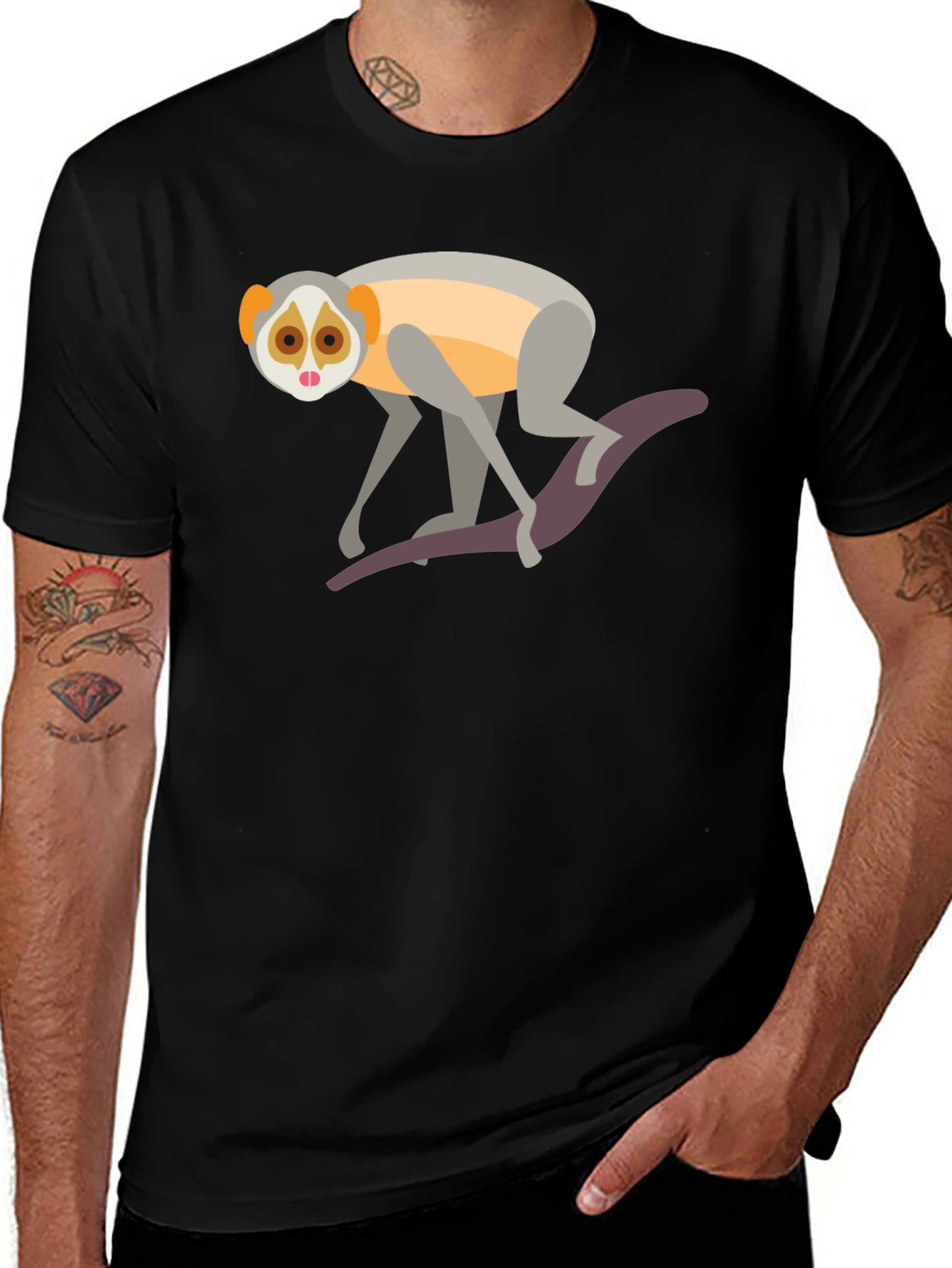Slow Loris Graphic Tee - Unisex Black T-Shirt