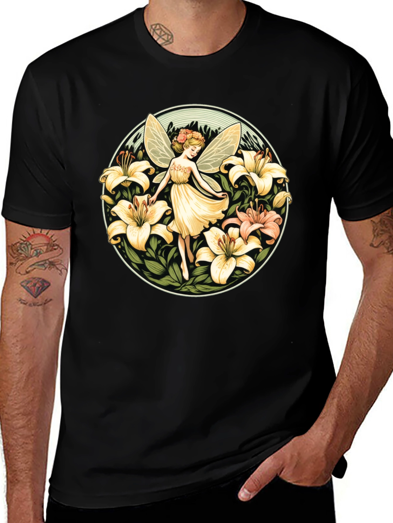 Variant 21 of Fairy & Floral Graphic Tee - Stylish Comfort