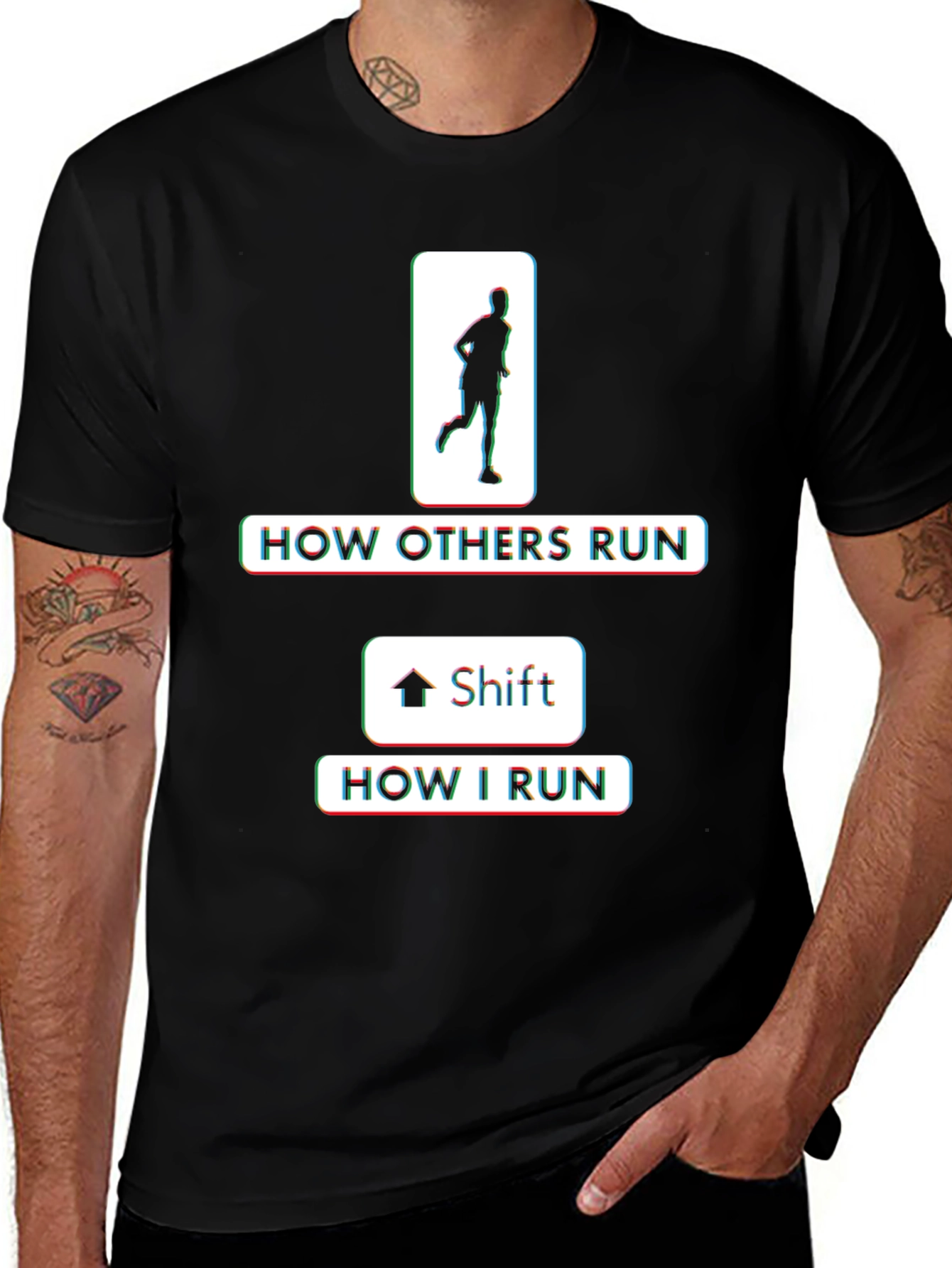 Variant 29 of Funny Running T-Shirt - How I Run Shift