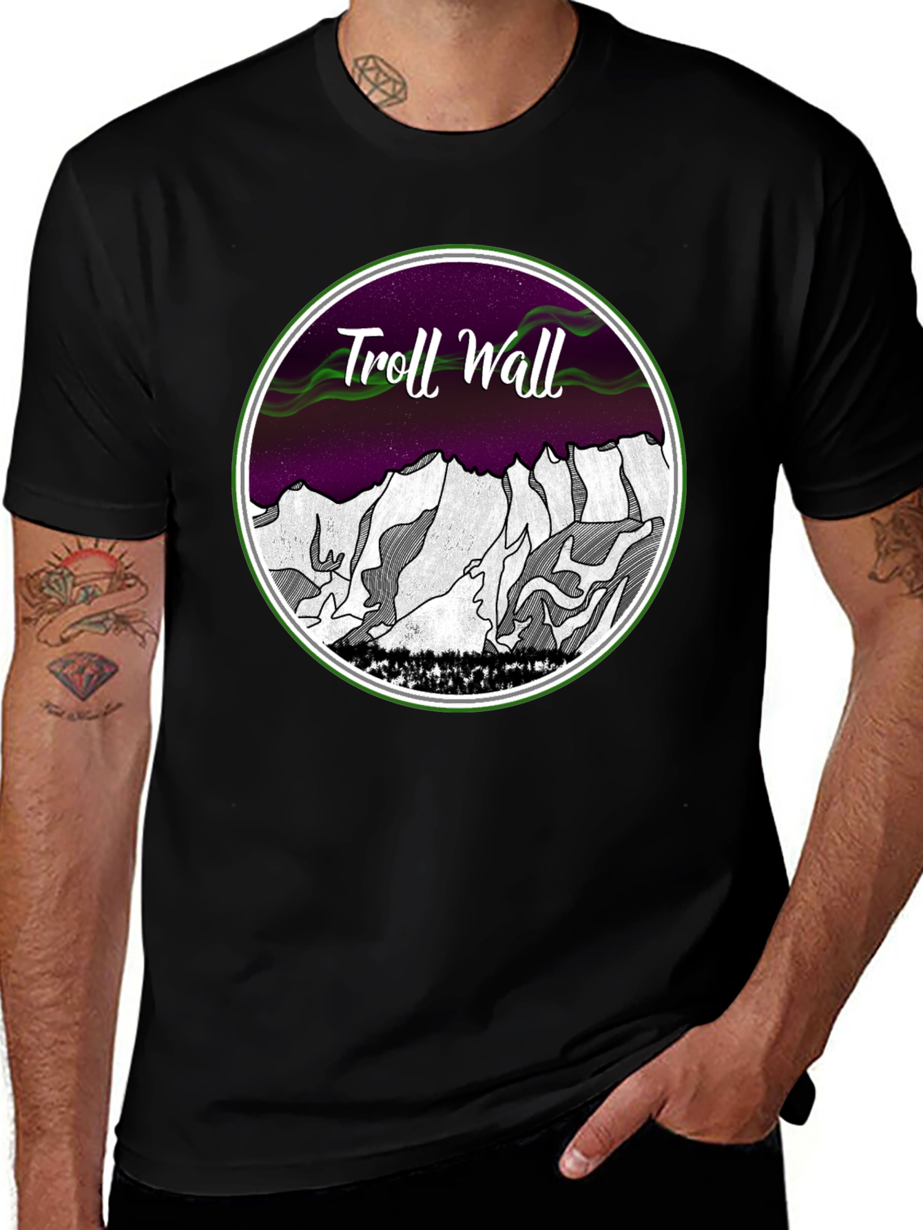 Troll Wall T-Shirt - Mountain Design