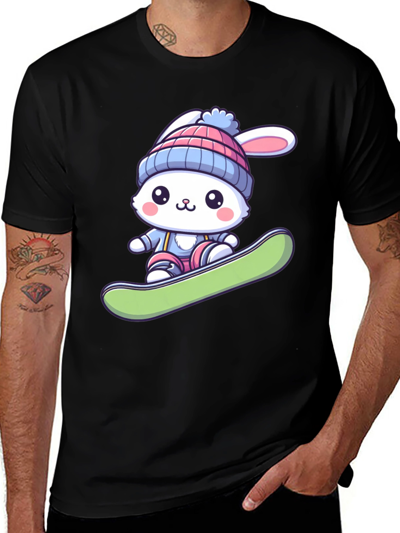 Variant 16 of Bunny Snowboarder Graphic Tee