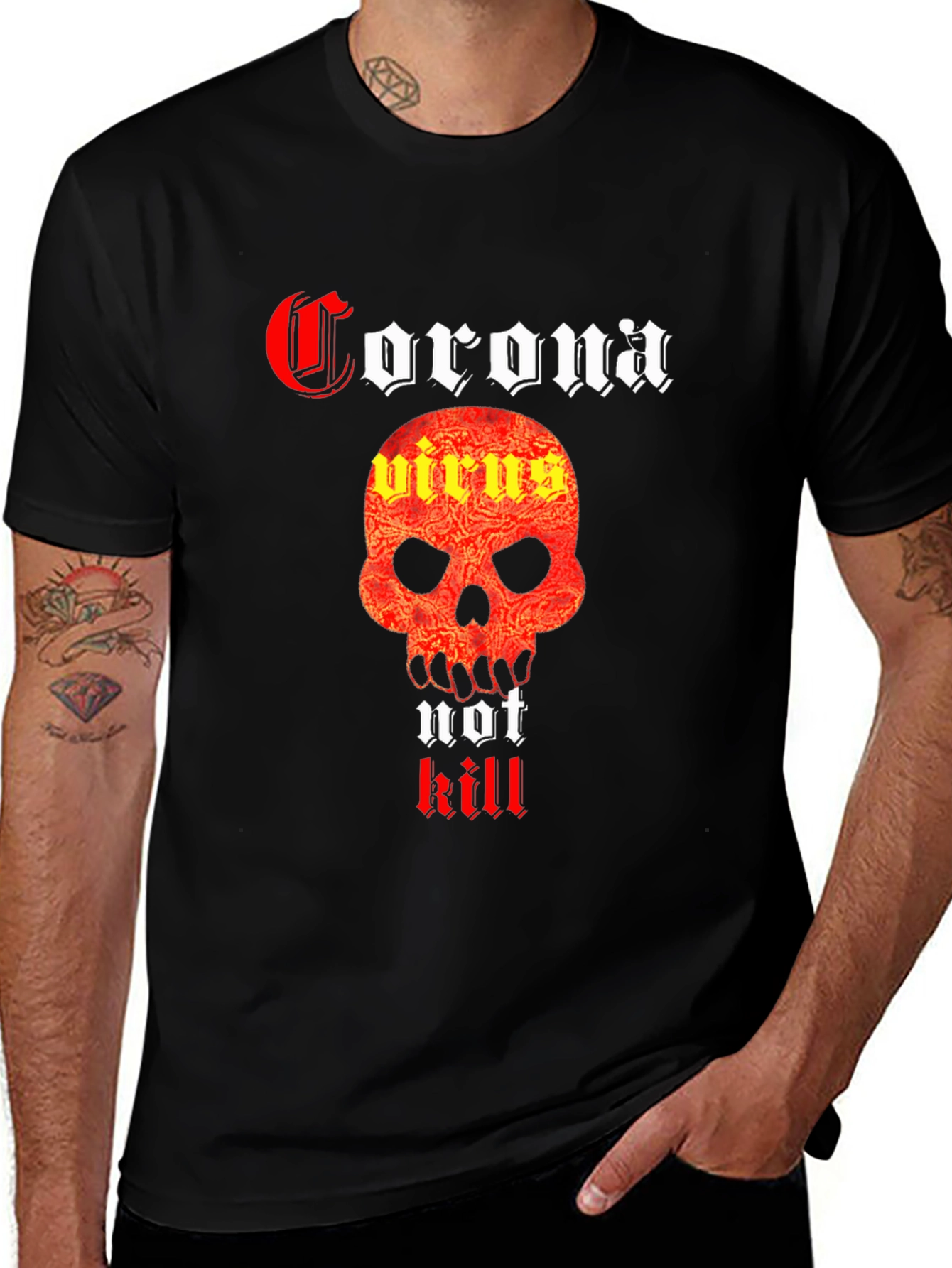 Variant 15 of Corona Virus Not Kill Skull Graphic Tee